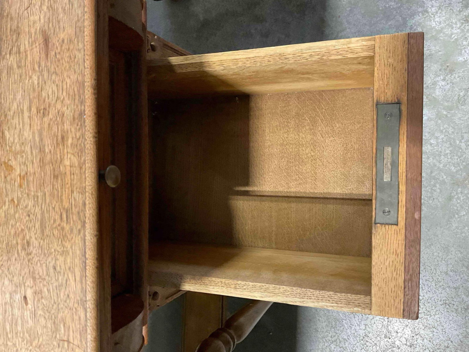 Lovely Antique Mahogany & Tiger Oak? Side Storage Cabinet w/ 6 Drawers, Tray & Keys. - 5
