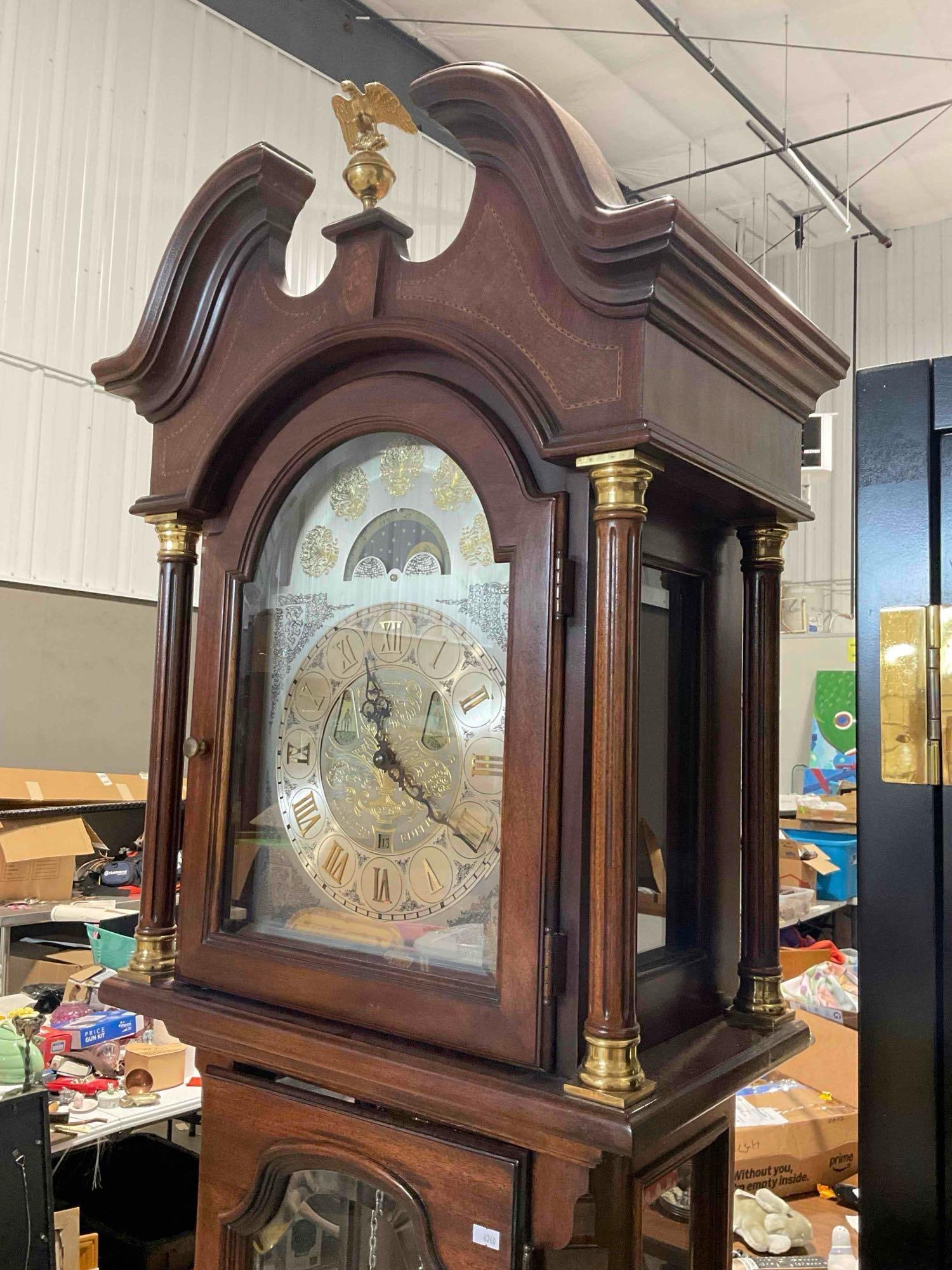 Vintage Ridgeway 1978 Ltd. Ed. 1487/2000 Grandfather Clock w/ Tubular Bells & Key. See pics. - 3