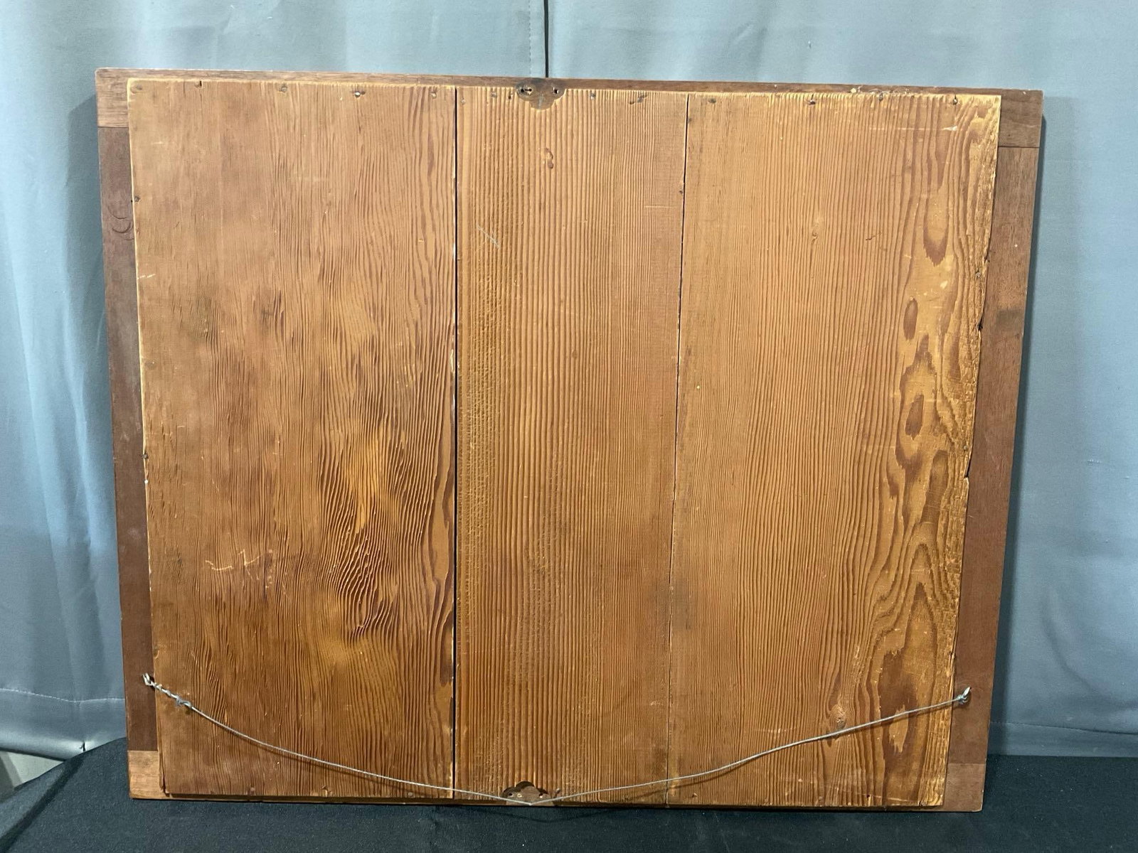 Antique Oak Framed Mirror, w/Handcarved Fan details in each corner, 28x34 inches - 6