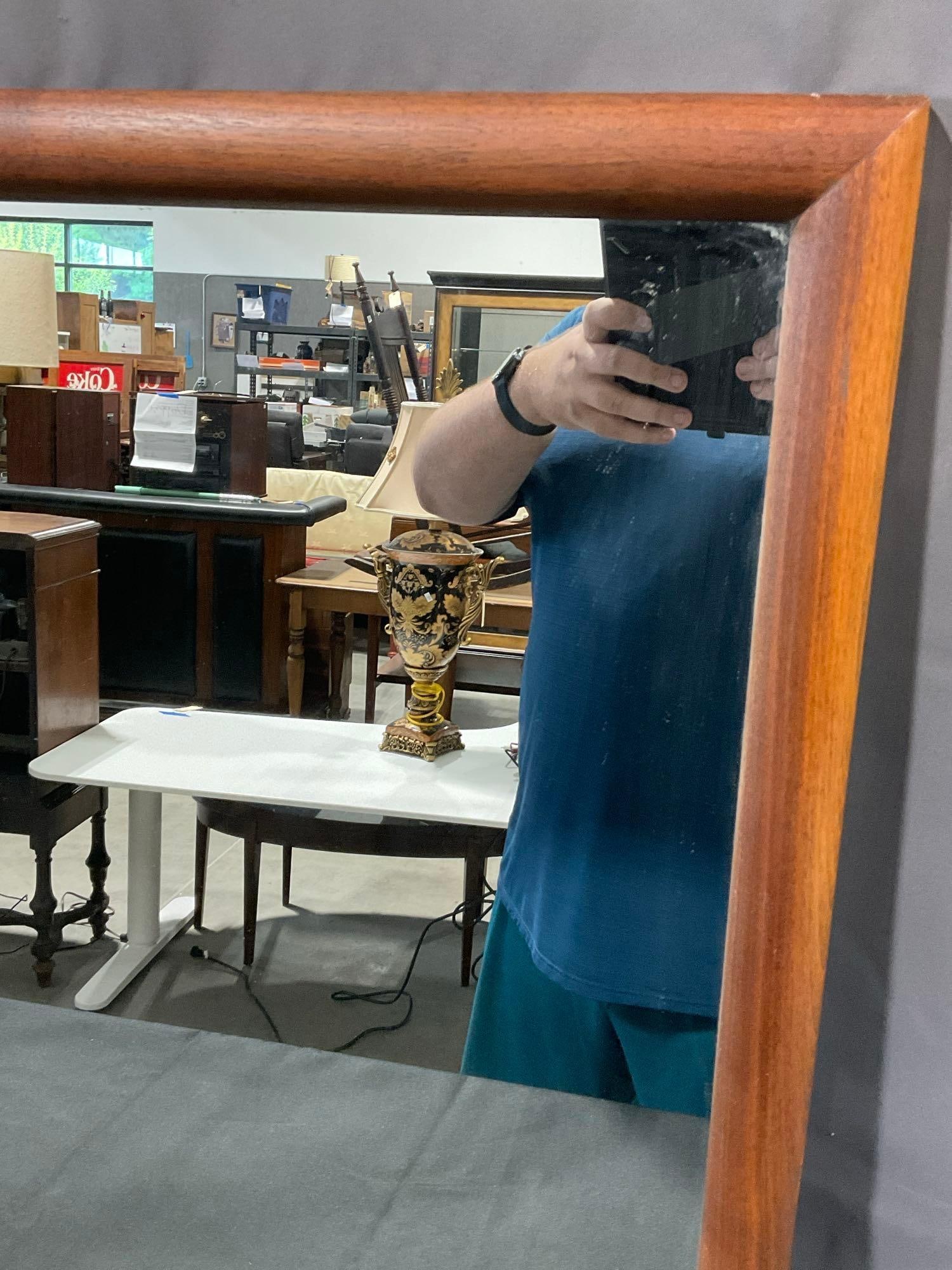 Vintage Mid Century Wooden Framed Mirror, Rectangular Shape, 32x52 inches - 2