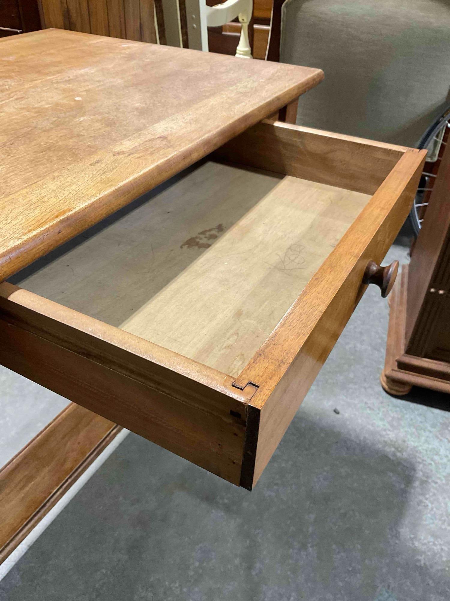 Vintage Oak Wood Side Writer's Table w/ Drawer. Measures 30" x 20" x 30" See pics. - 5