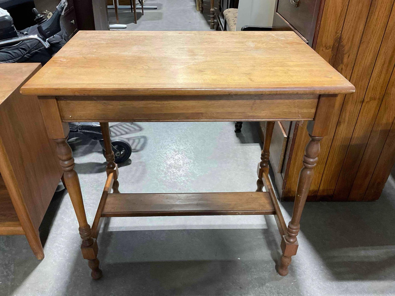 Vintage Oak Wood Side Writer's Table w/ Drawer. Measures 30" x 20" x 30" See pics. - 6