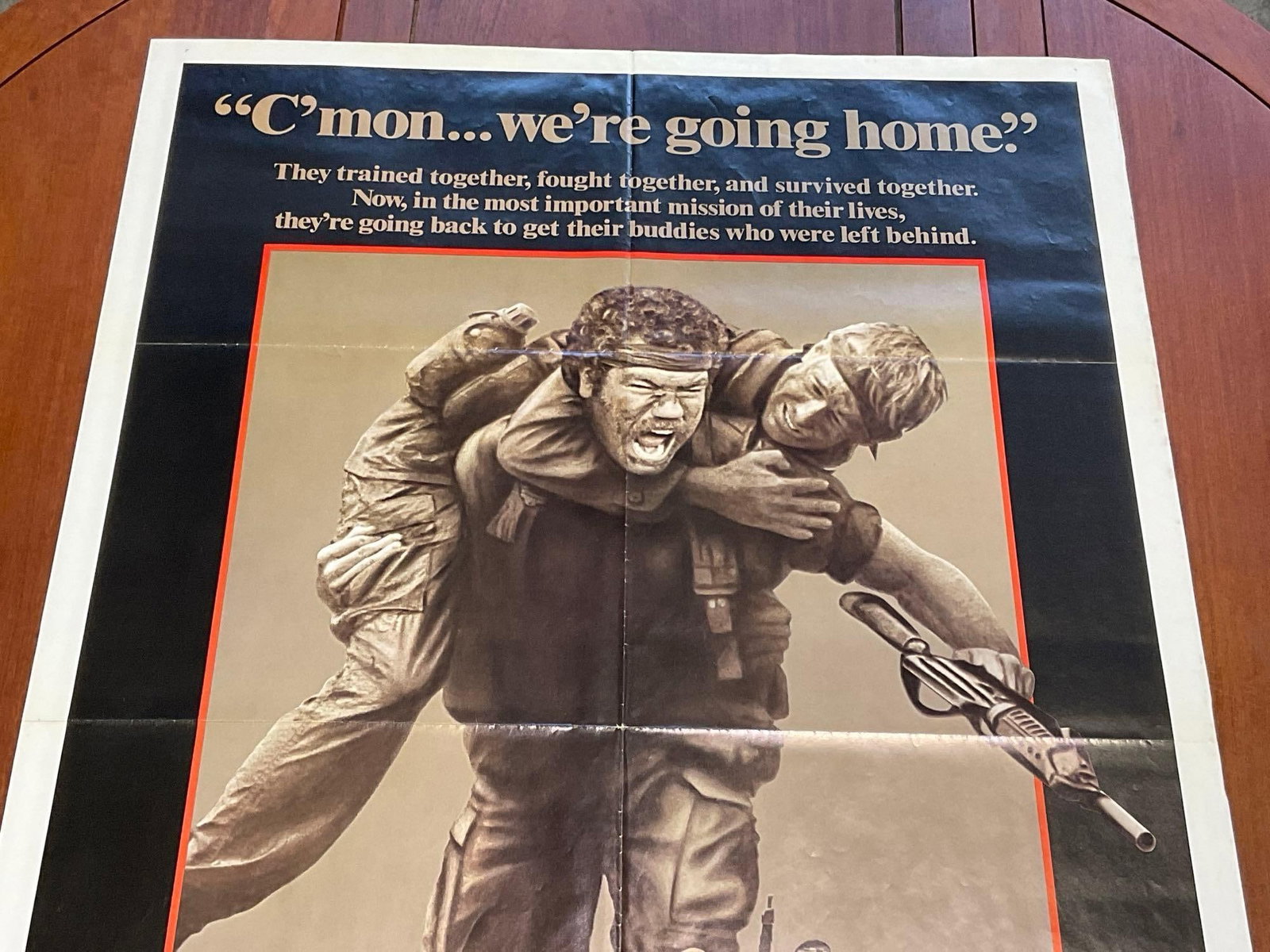 Vintage One Sheet Movie Poster, 1983 Uncommon Valor, Gene Hackman, Patrick Swayze - 2