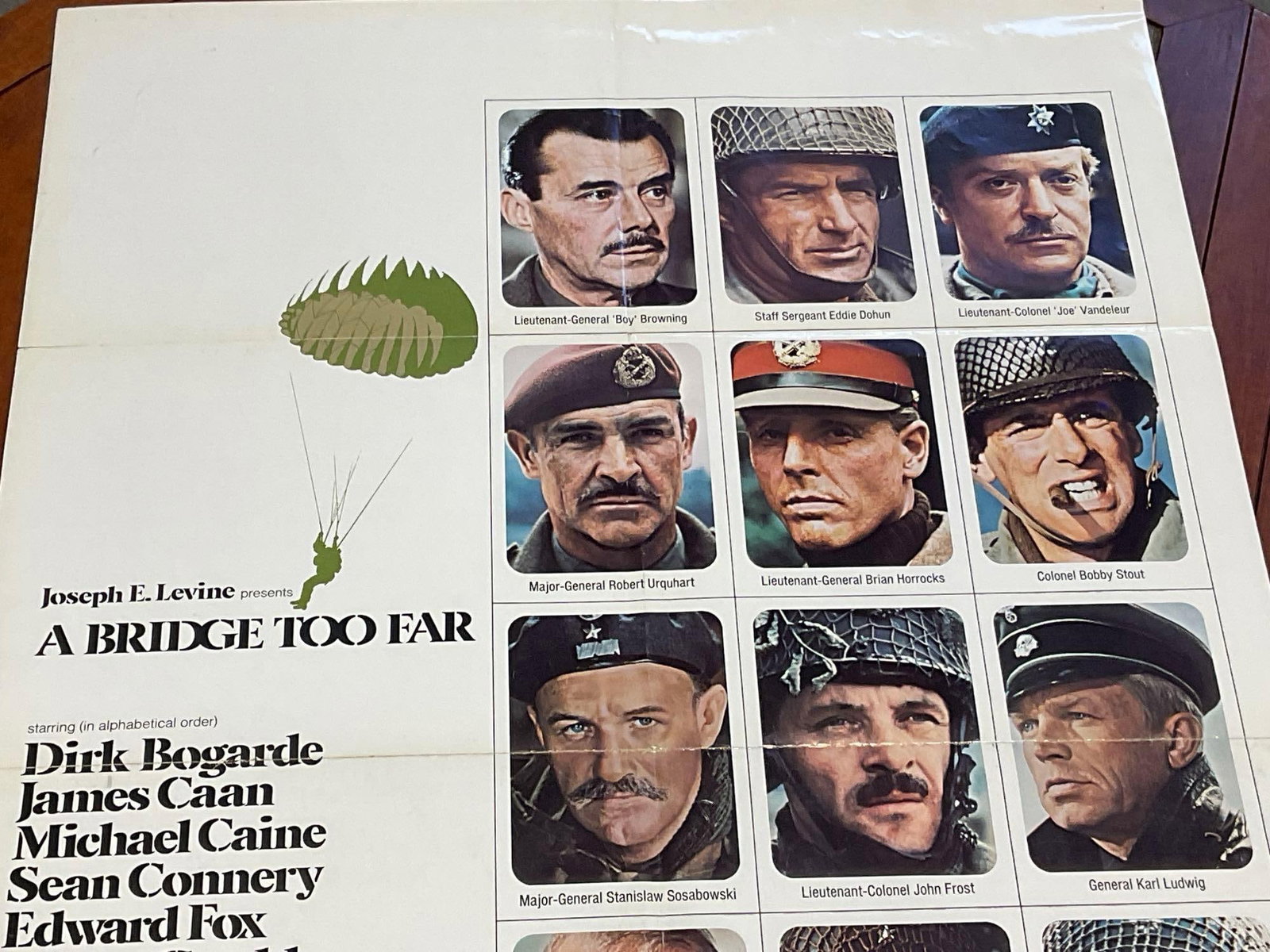Vintage One Sheet Movie Poster, 1977 A Bridge Too Far, w/14 Photos of Cast - 2