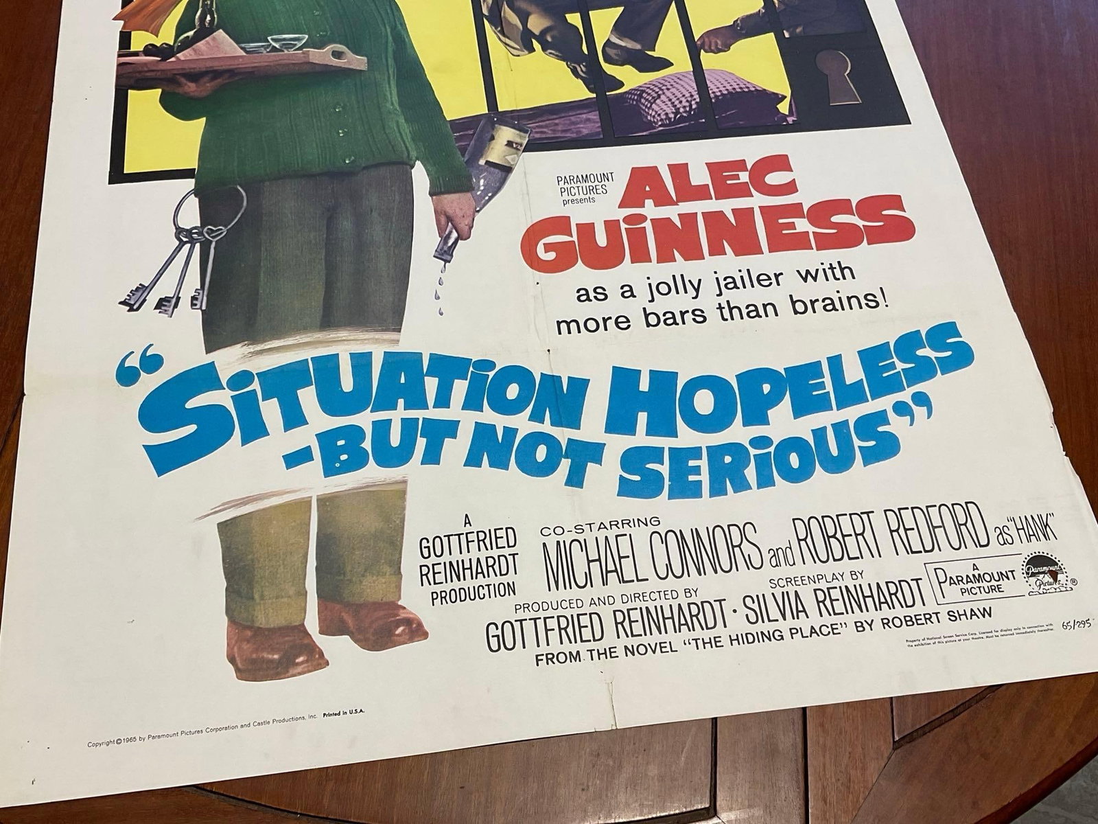 Vintage One Sheet Movie Poster, 1965 Situation Hopeless - But Not Serious, Alec Guinness - 3