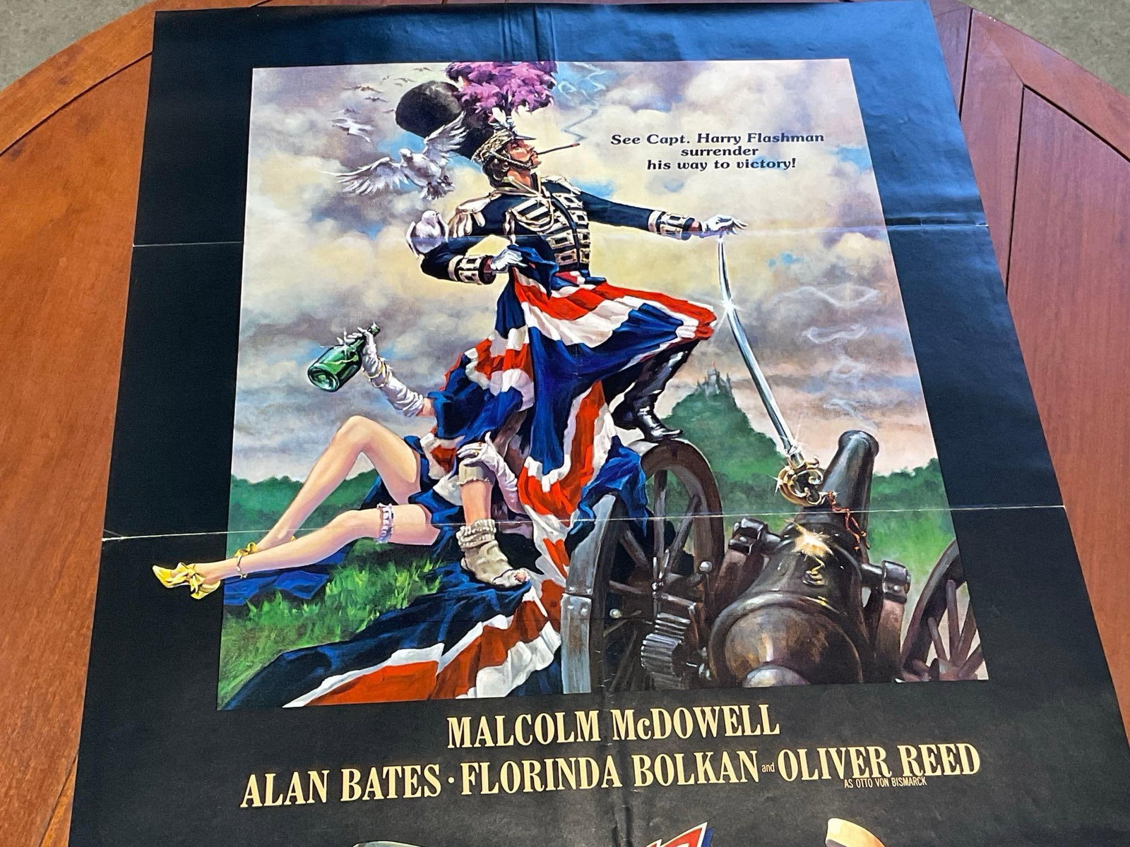 Vintage One Sheet Movie Poster, 1975 Royal Flash, Black w/Painted style image - 2