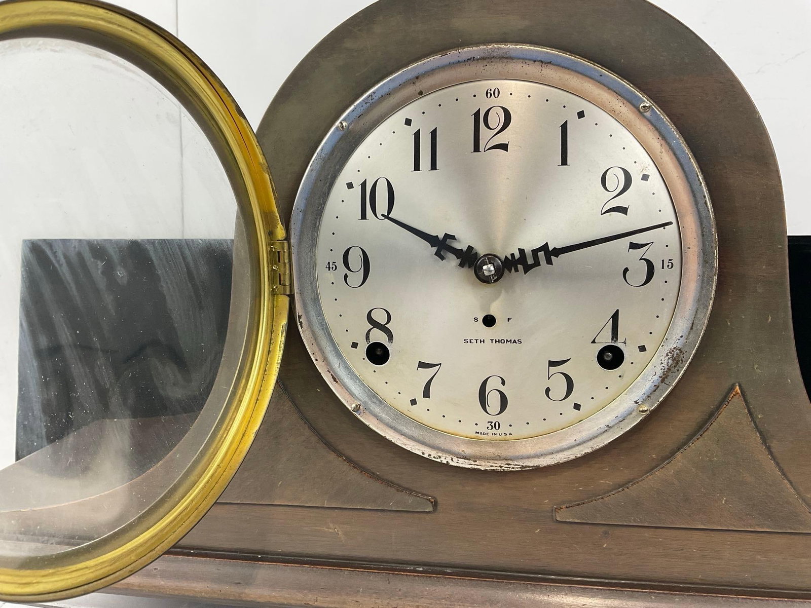 Vintage Seth Thomas Camelback Clock, Time Strike, w/Key, 11h x 21w x 7d inches - 2