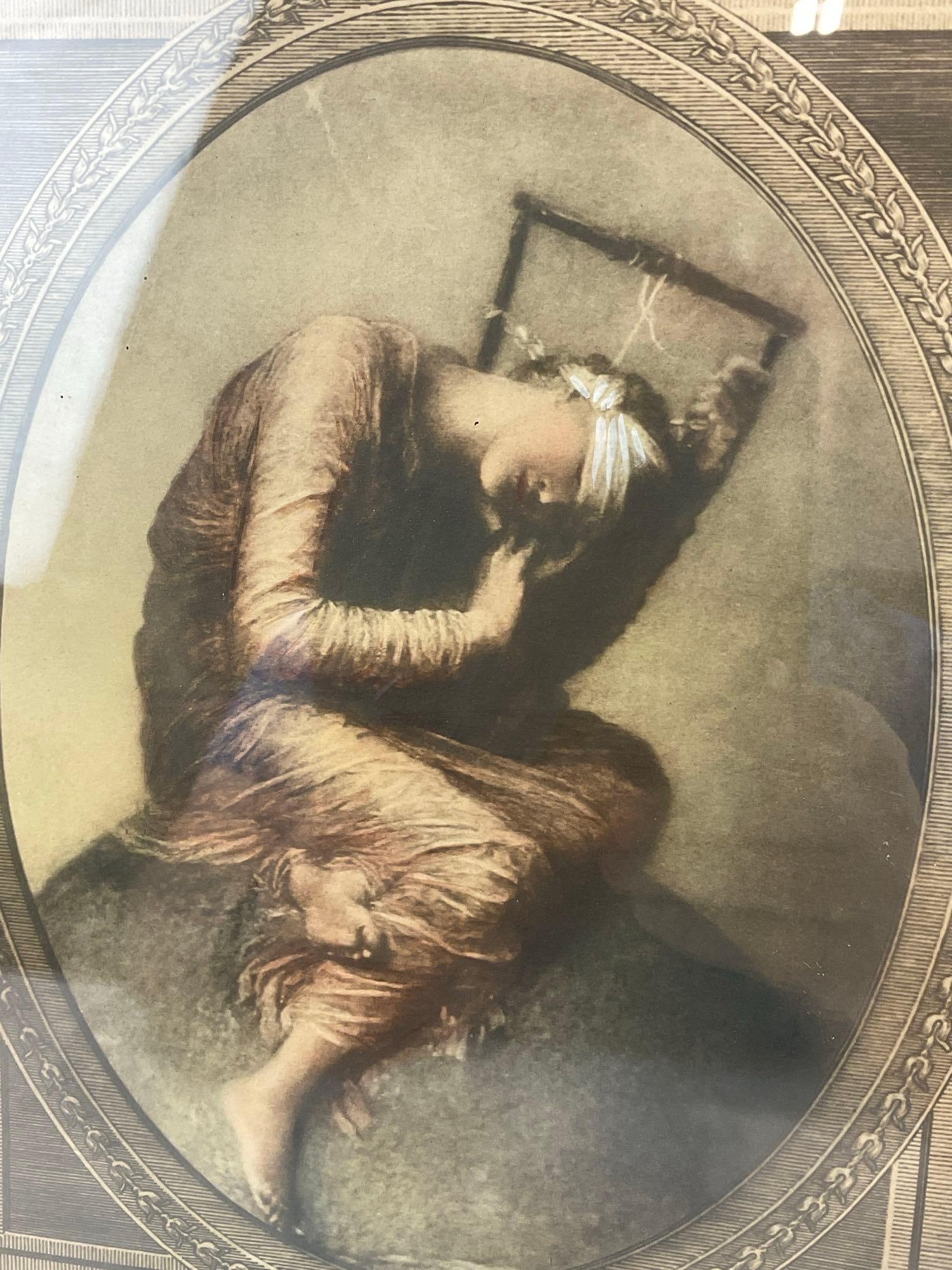 Framed Antique Etching Print, Hope by George Frederic Watts (1817-1904), 18x14 inches - 3