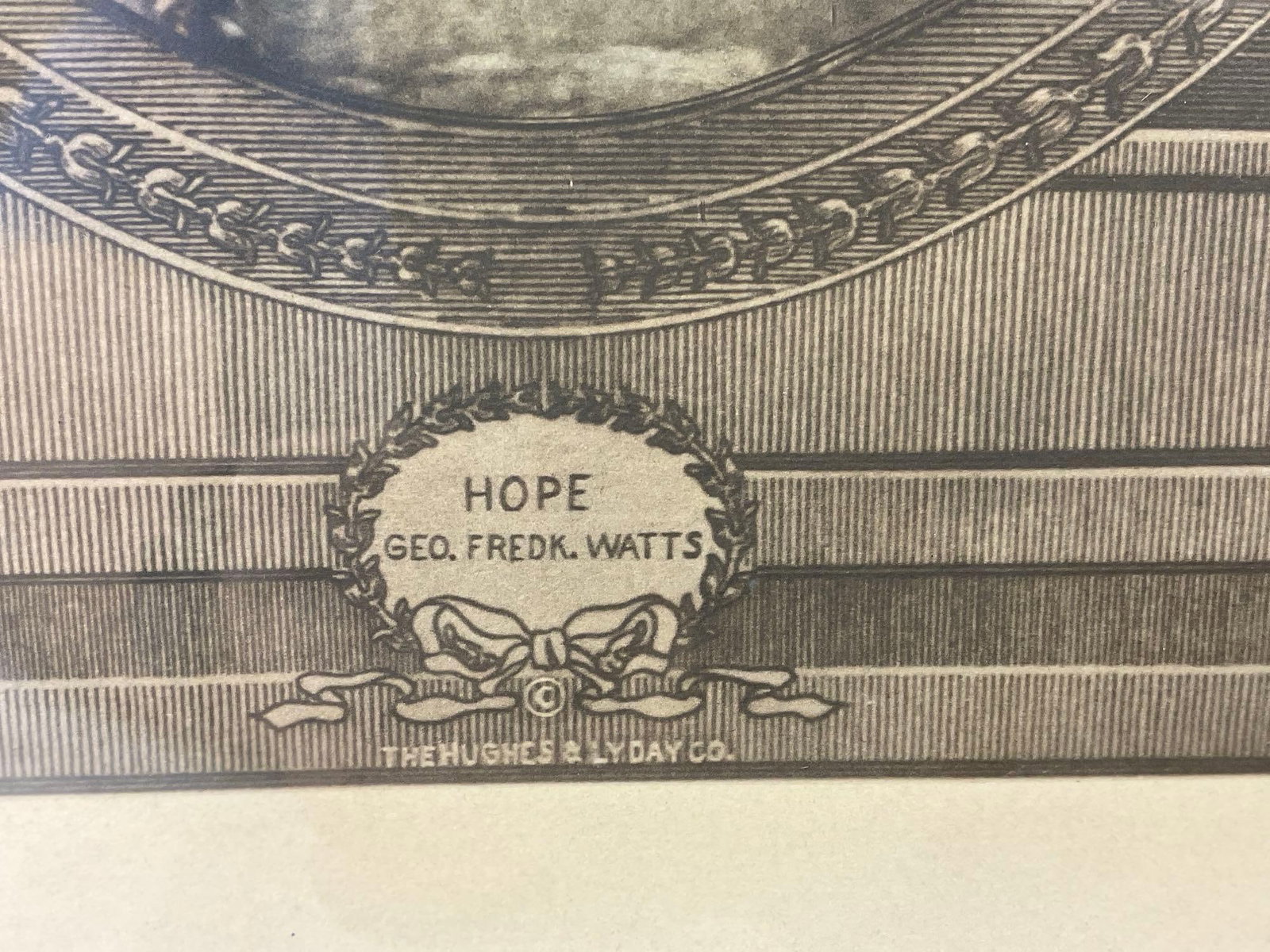 Framed Antique Etching Print, Hope by George Frederic Watts (1817-1904), 18x14 inches - 4