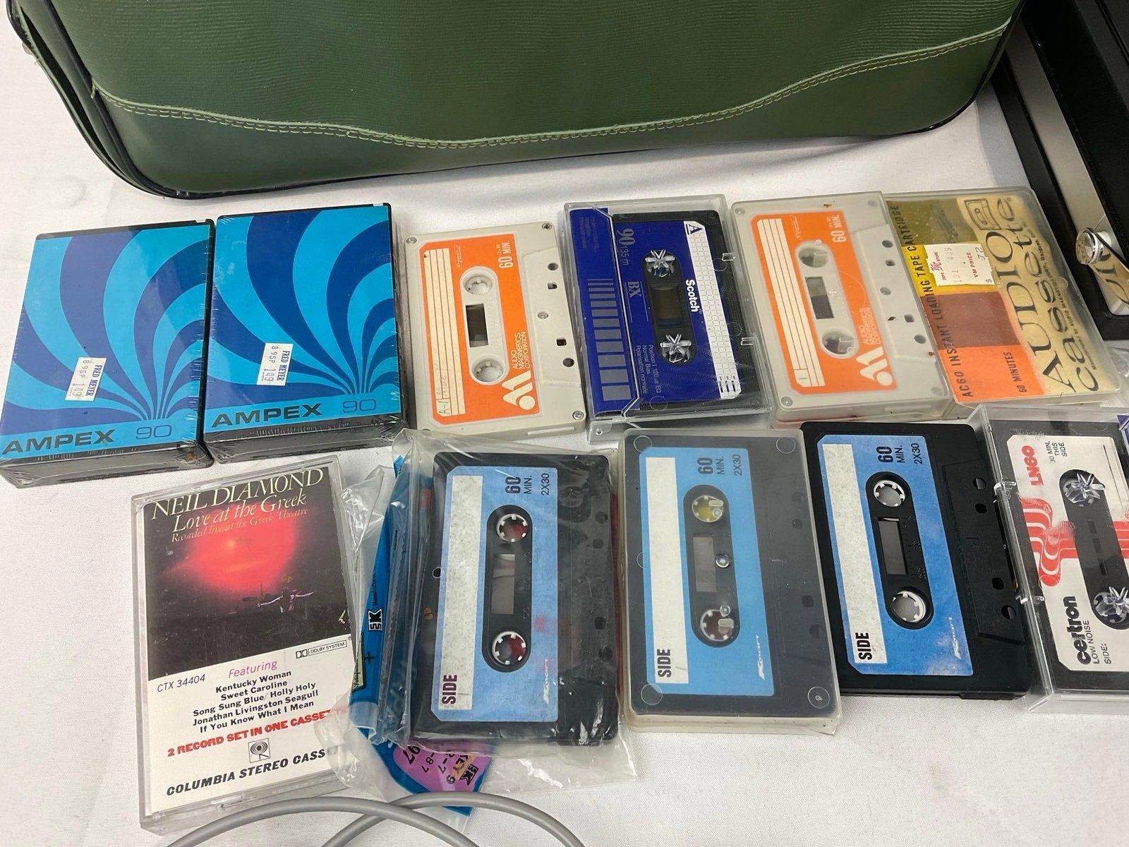Rheem Roberts Model 80 Portable Cassette Tape Recorder, w/Cables, case, & a few cassettes - 2