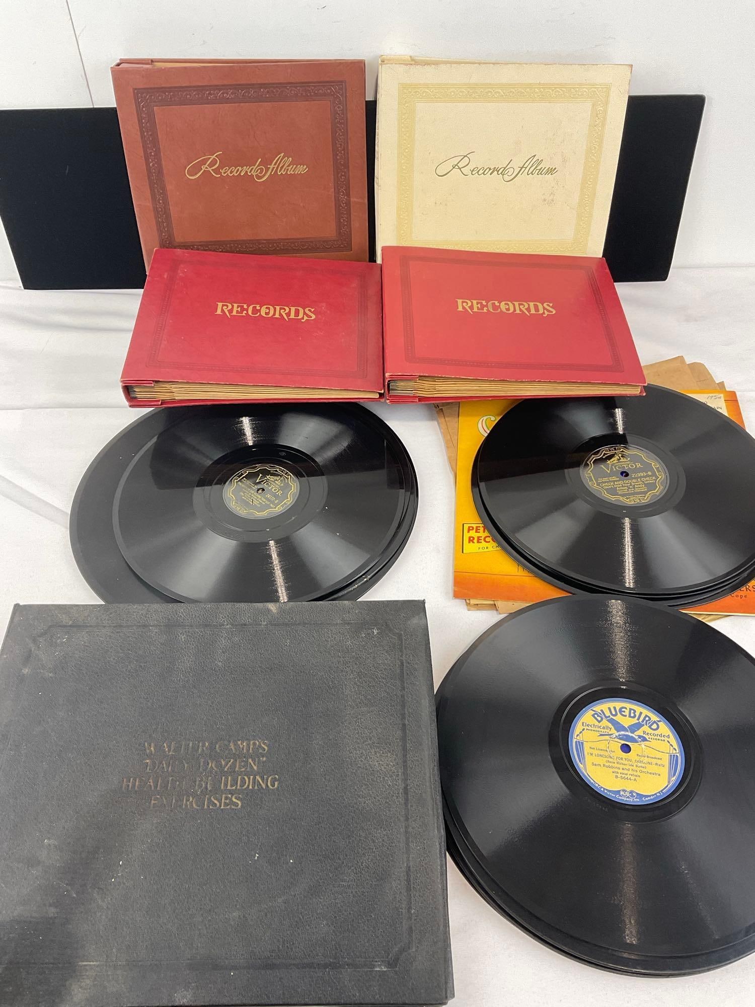Collection of Vinyl Records, Walter Camps Daily Dozen & 4 more albums, see pics for variety: See pics for condition. The piece measures approx 7h x 13w x 11d inches. E-6610