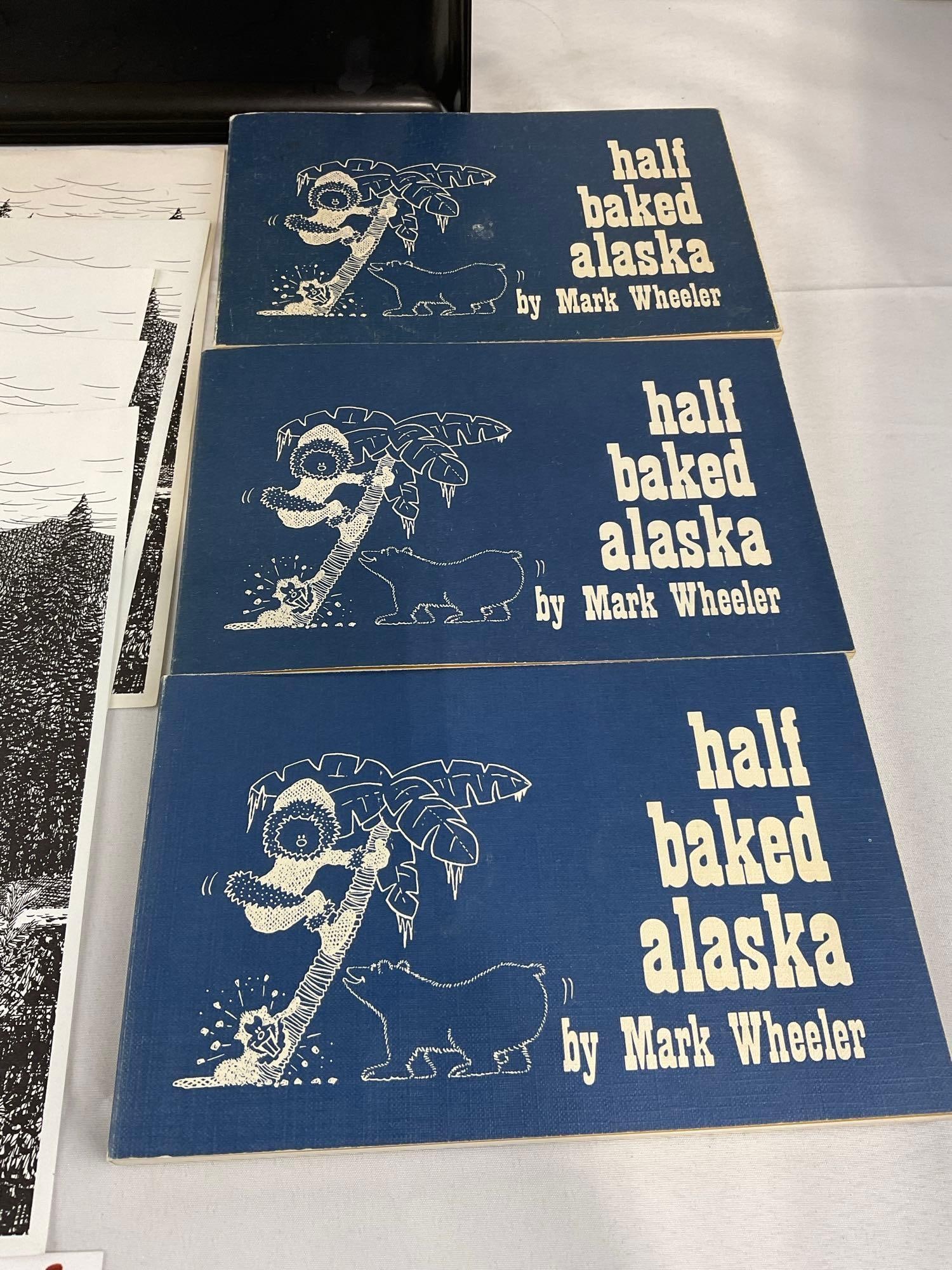 3 Custom Inlaid Composite Couroc Trays Alaskan Designs by Mark Wheeler, w/Signed Books, & Lithos - 3