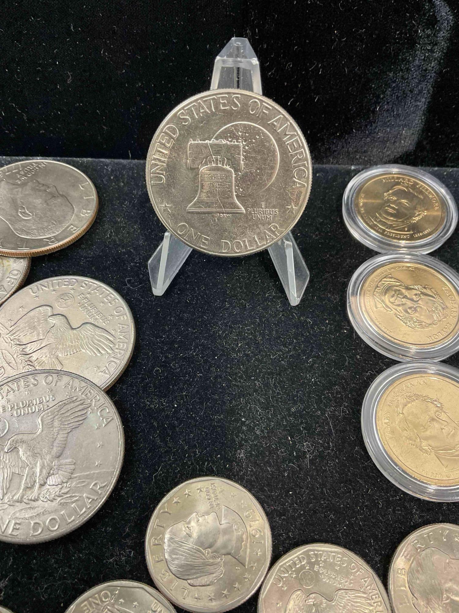36 pcs Ch BU Quality Coins, incl. 12x Eisenhower, 12x SBA & 12x Gold Colored Commemorative. - 6