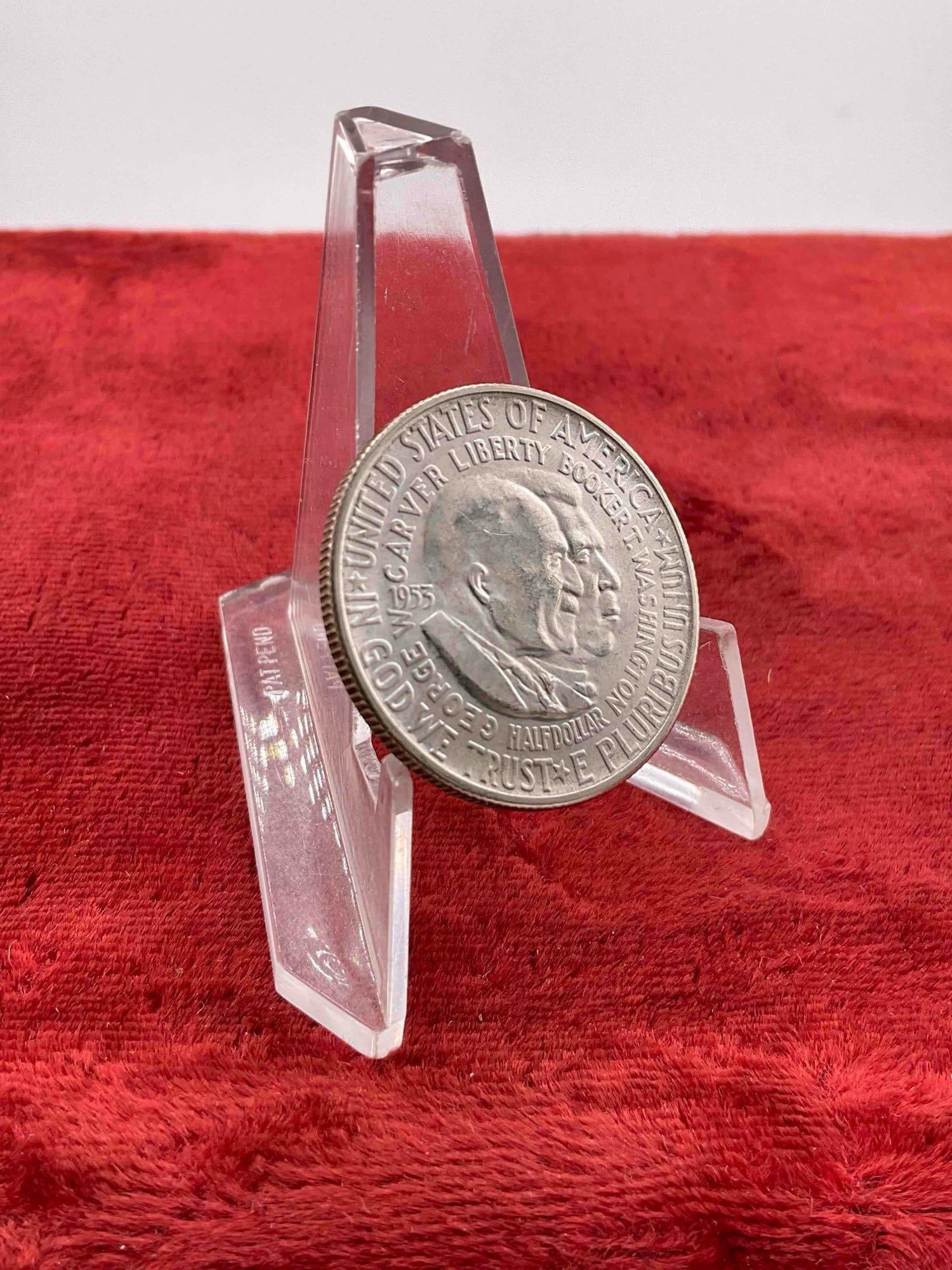 Vintage 1953-S Silver BU Quality Carver/Washington Half Dollar Coin. - 3