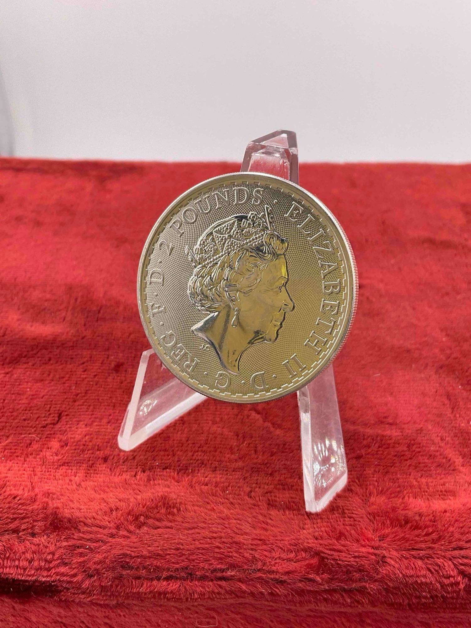 1 Oz .999 Silver Britannia 2 Pound Coin. - 2