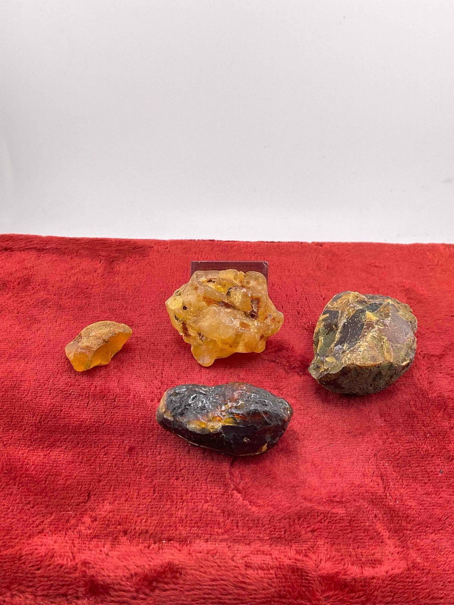 4 pcs Large Raw Amber Nuggets. (1 of 3)