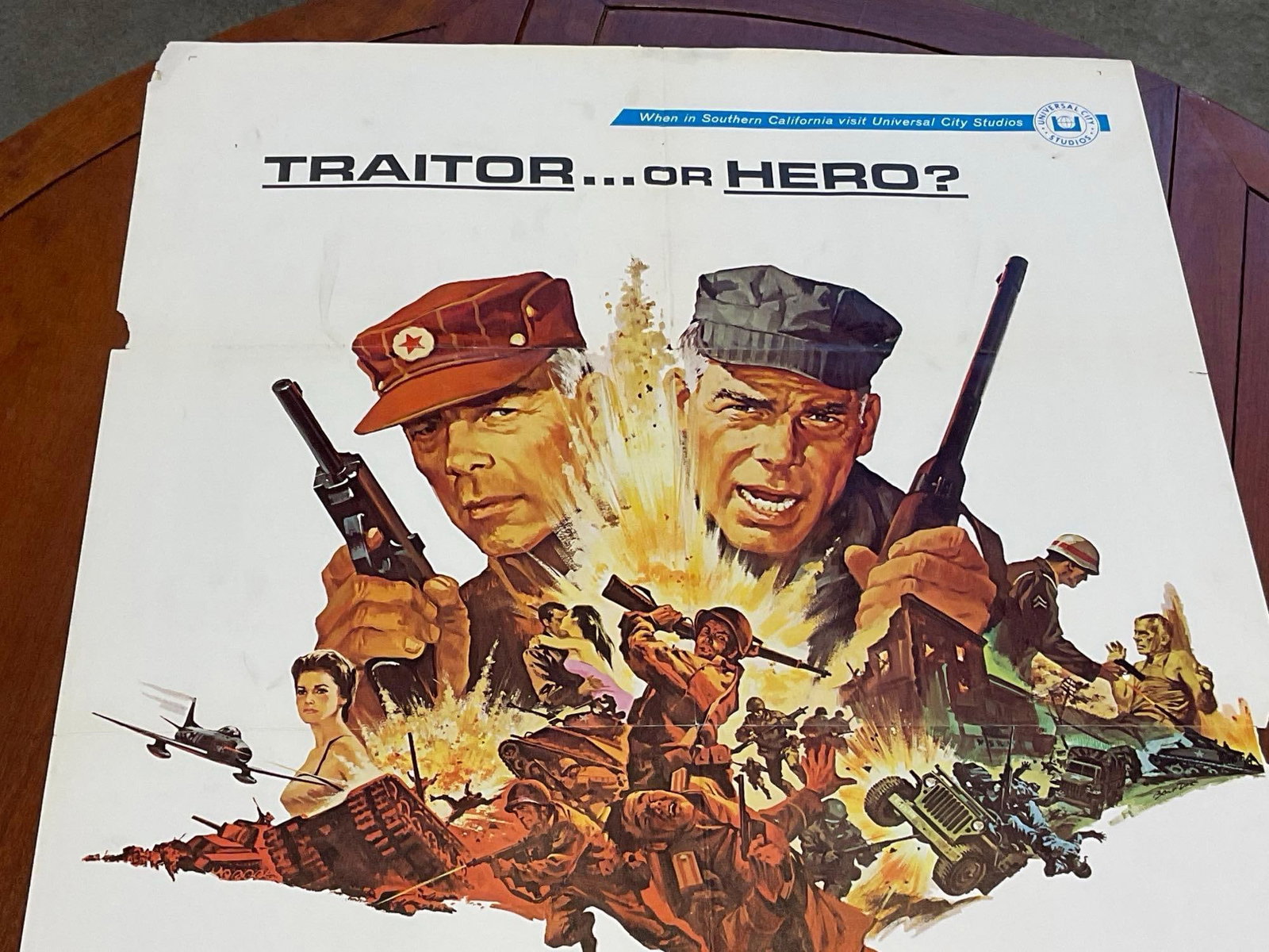 Vintage One Sheet Movie Poster 1968 Sergeant Ryker, Lee Marvin, White w/Colorful Illustration - 2