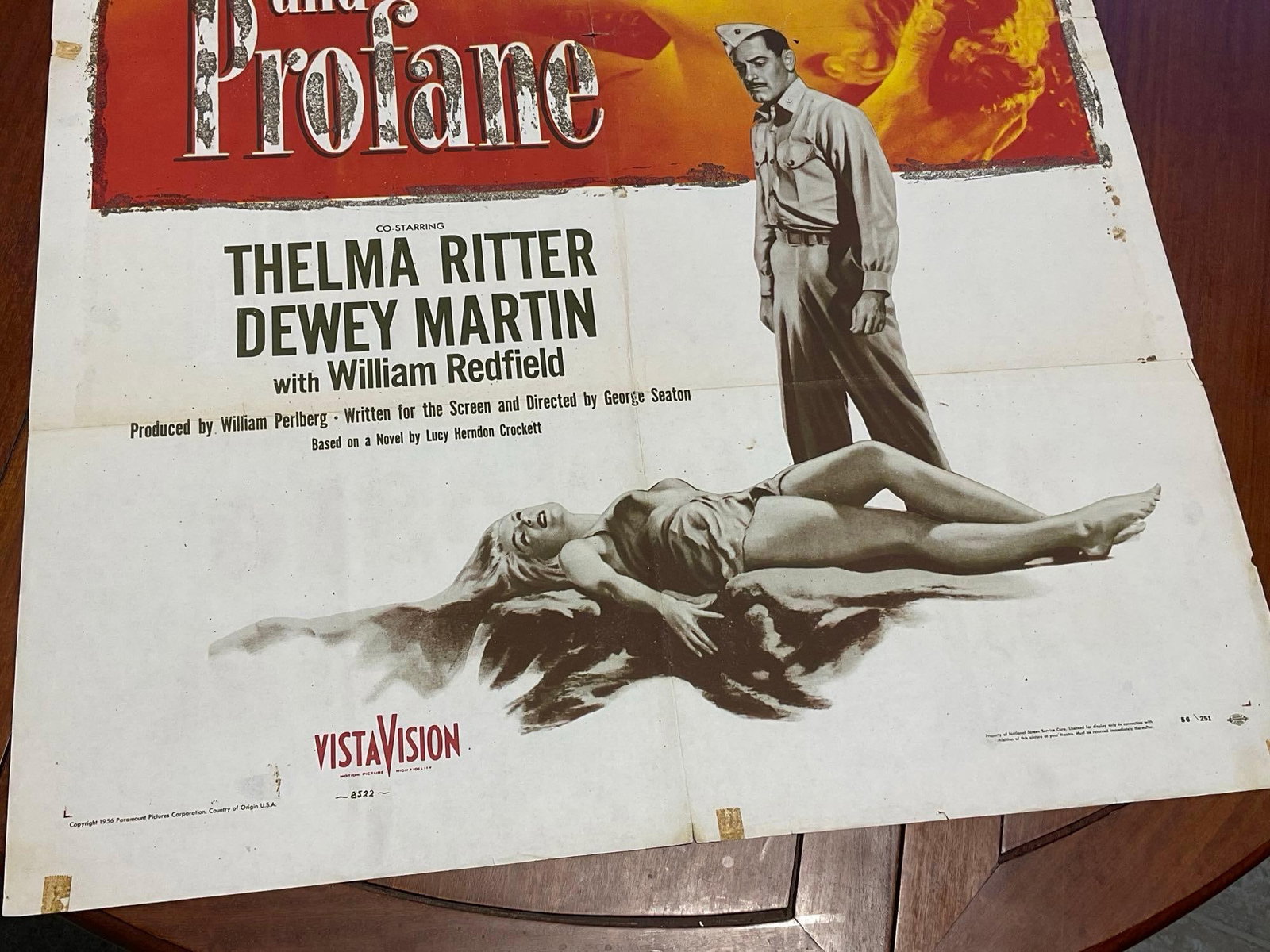 Vintage One Sheet Movie Poster 1956 The Proud & Profane, William Holden & Deborah Kerr - 3