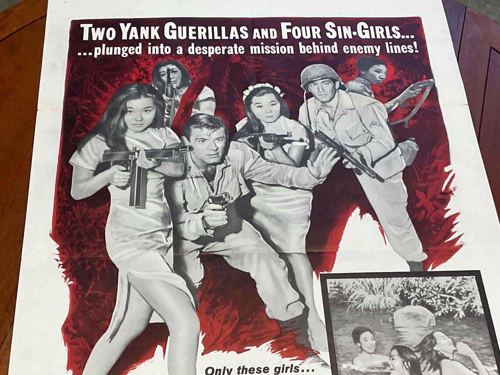 Vintage One Sheet Movie Poster, Operation Bottleneck, Red/Black Tone Image on White Poster - 2