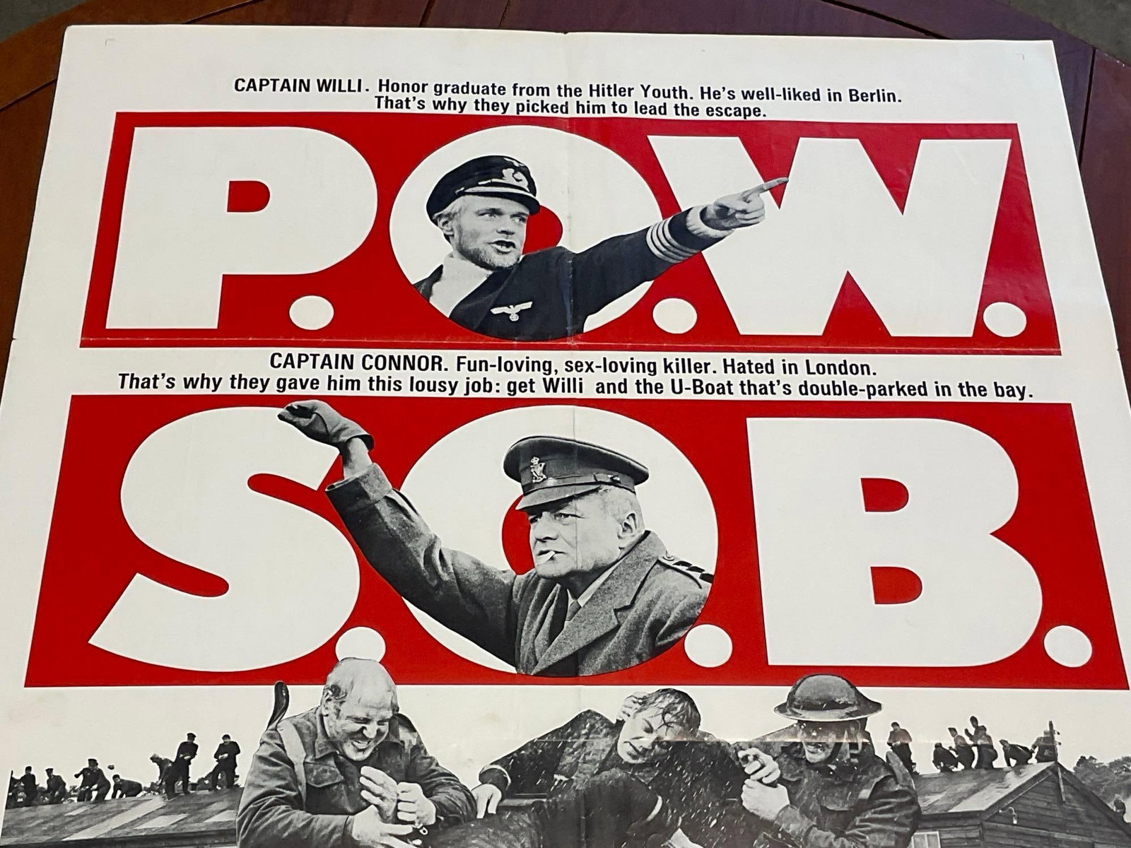 Vintage One Sheet Movie Poster 1971 McKenzie Break, Red Text on Black/White images - 2