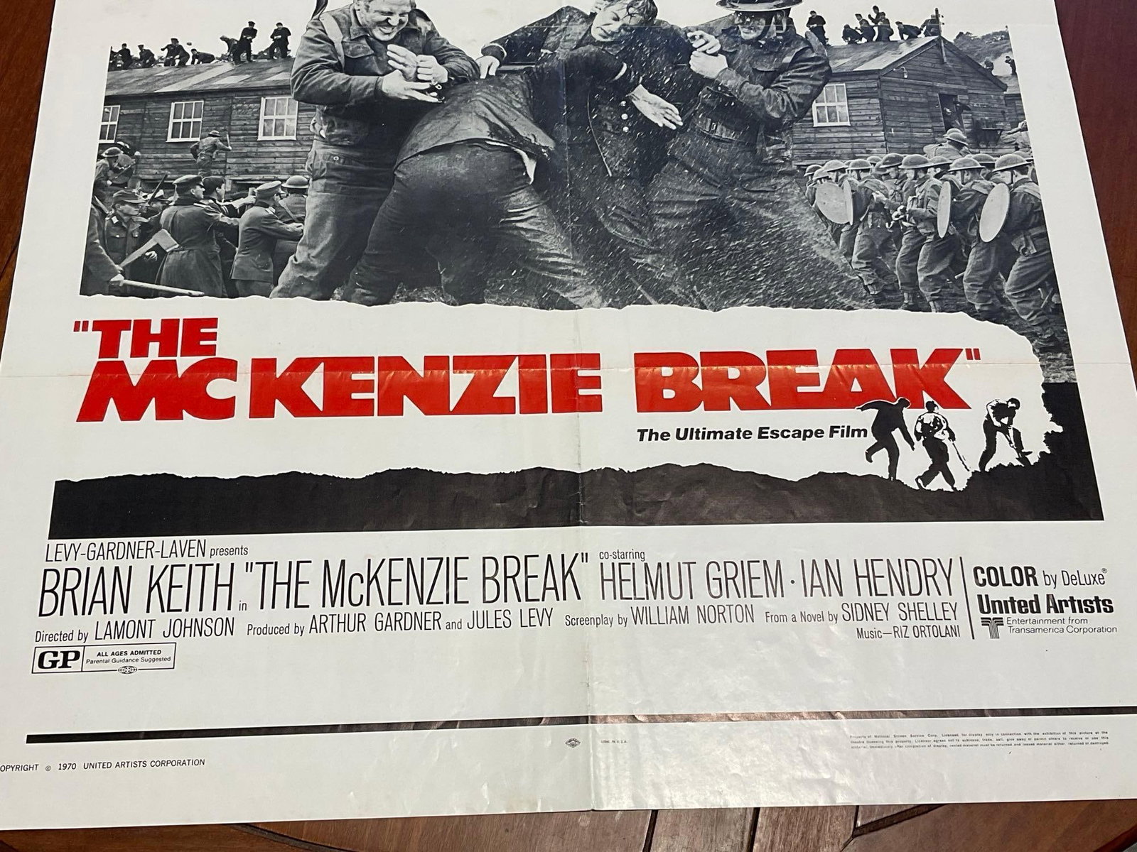 Vintage One Sheet Movie Poster 1971 McKenzie Break, Red Text on Black/White images - 3