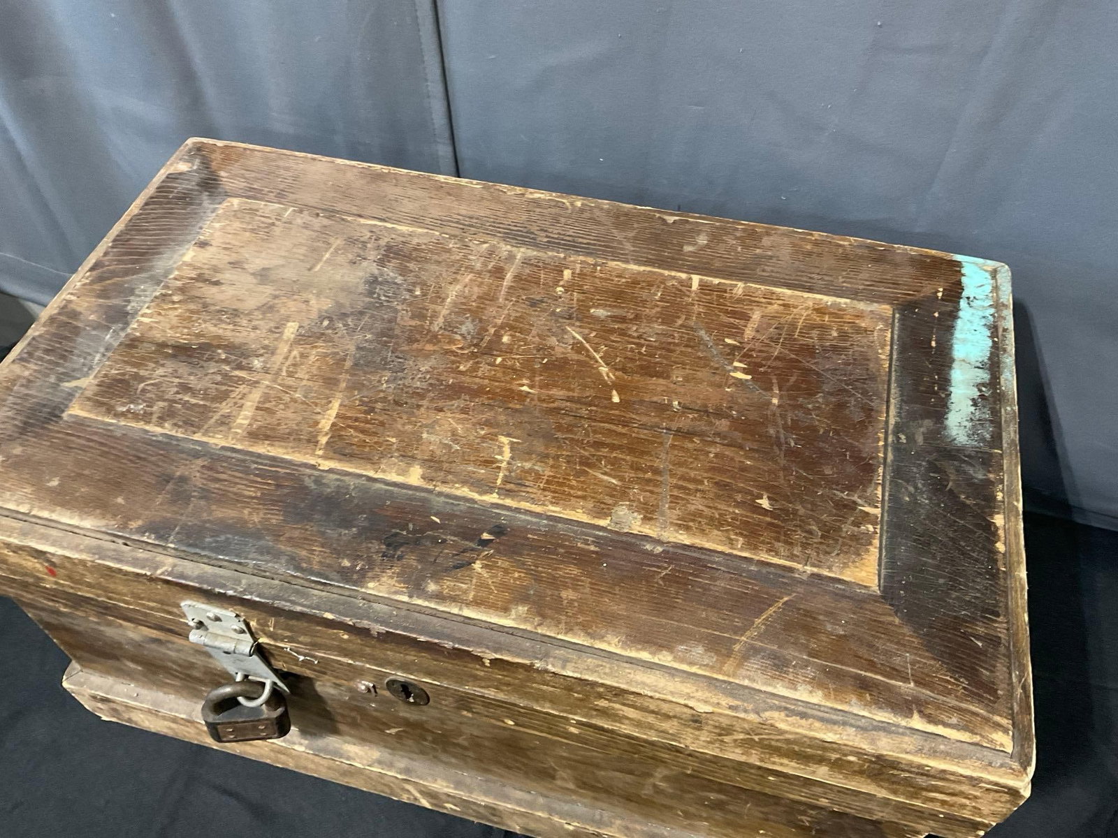 Old Wooden Storage Chest, needs some TLC, no keys, 15h x 26w x 16d inches - 2