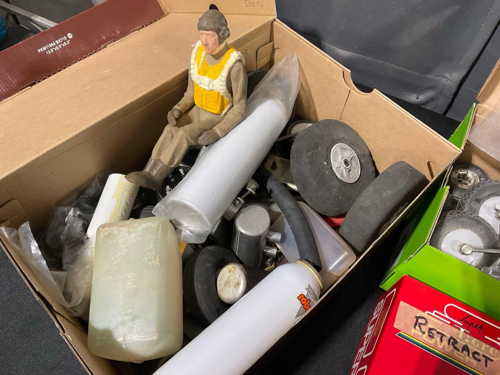 Collection of Model Airplane Parts, Wheels, Retractors, Couple Engines, & more - 2