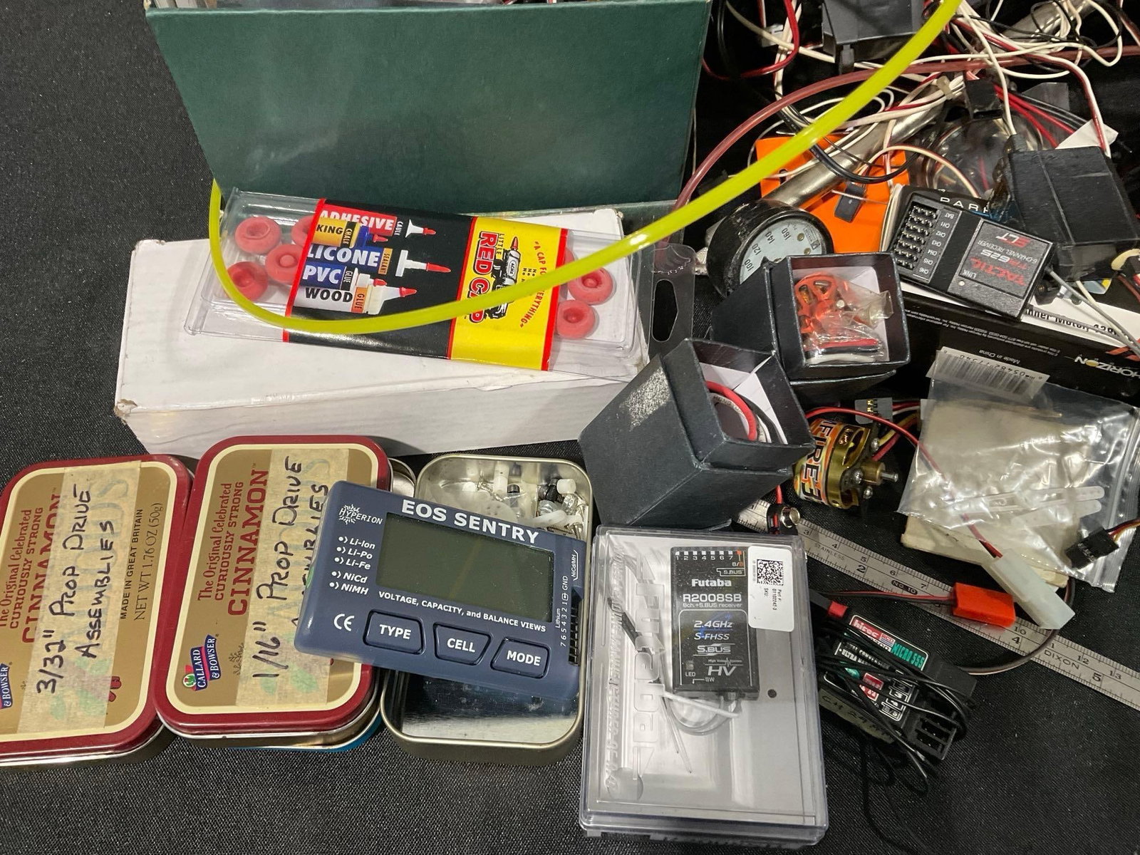 Large Assortment of Model Airplane Parts, Wires, Computers, Small Motors, Model making Equipment - 2