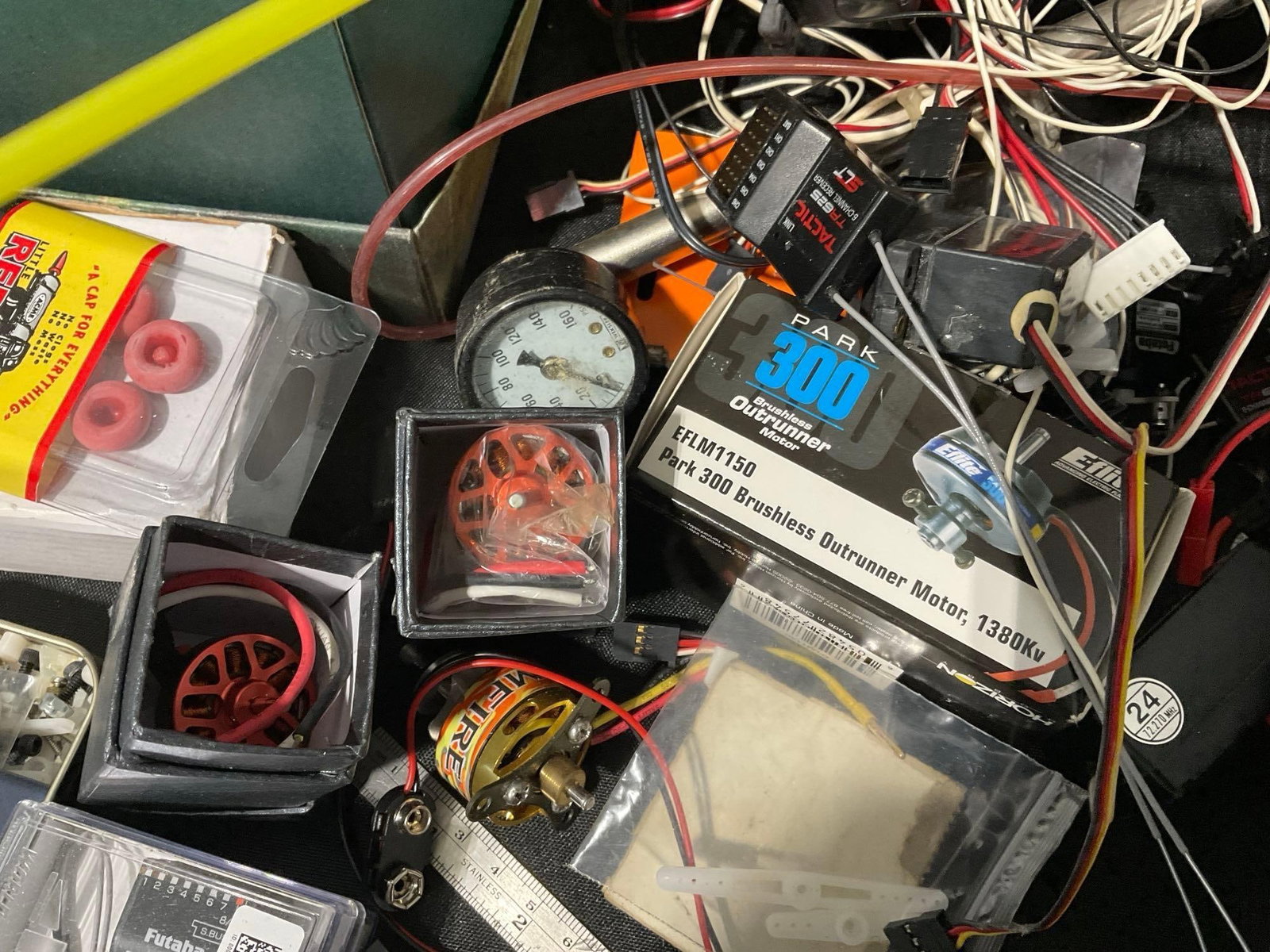 Large Assortment of Model Airplane Parts, Wires, Computers, Small Motors, Model making Equipment - 3