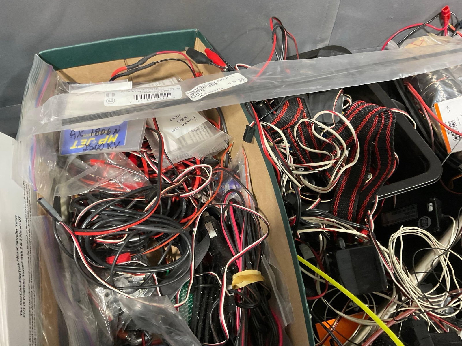 Large Assortment of Model Airplane Parts, Wires, Computers, Small Motors, Model making Equipment - 4