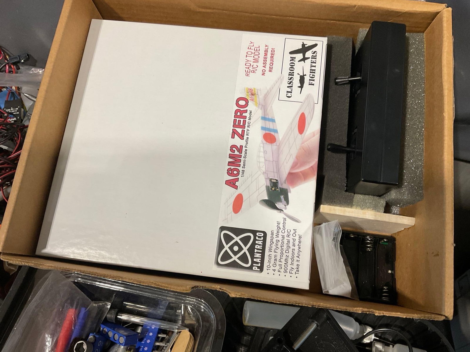 Large Assortment of Model Airplane Parts, Wires, Computers, Small Motors, Model making Equipment - 6