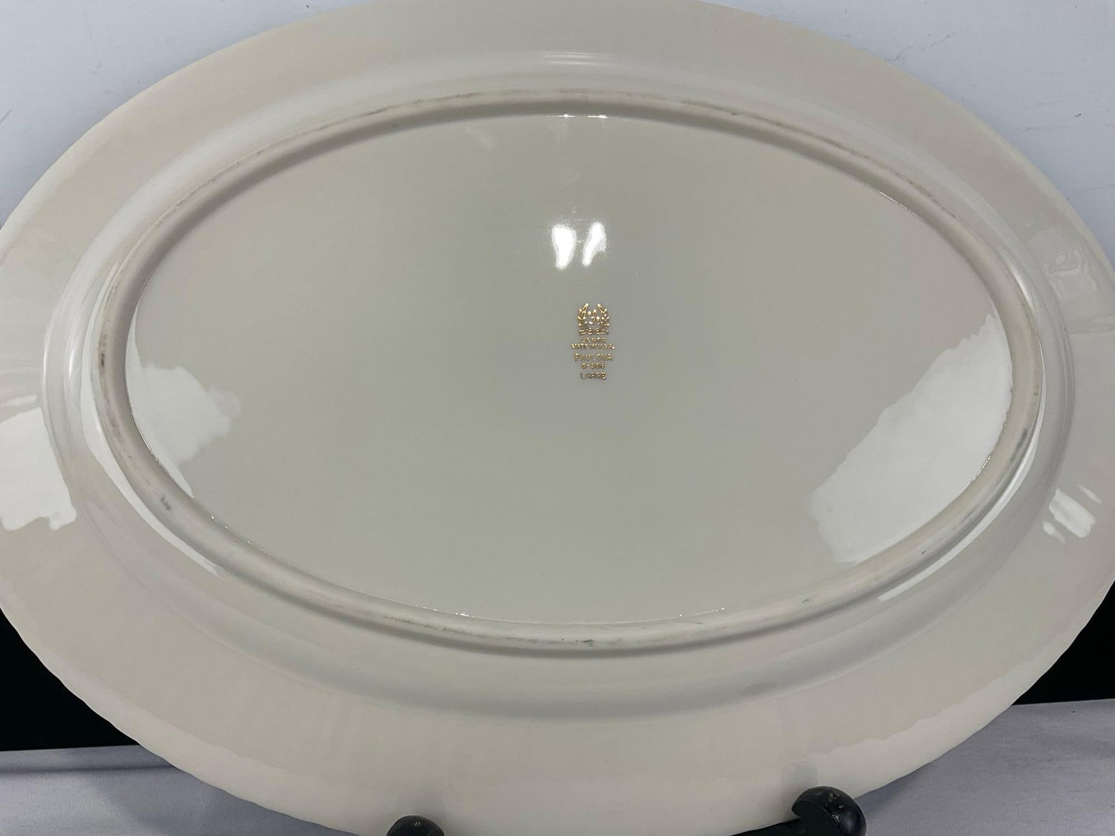 Large Lenox Pavlova pattern 0-386 Platter, 18x13 inches, floral design w/gilt edge - 3