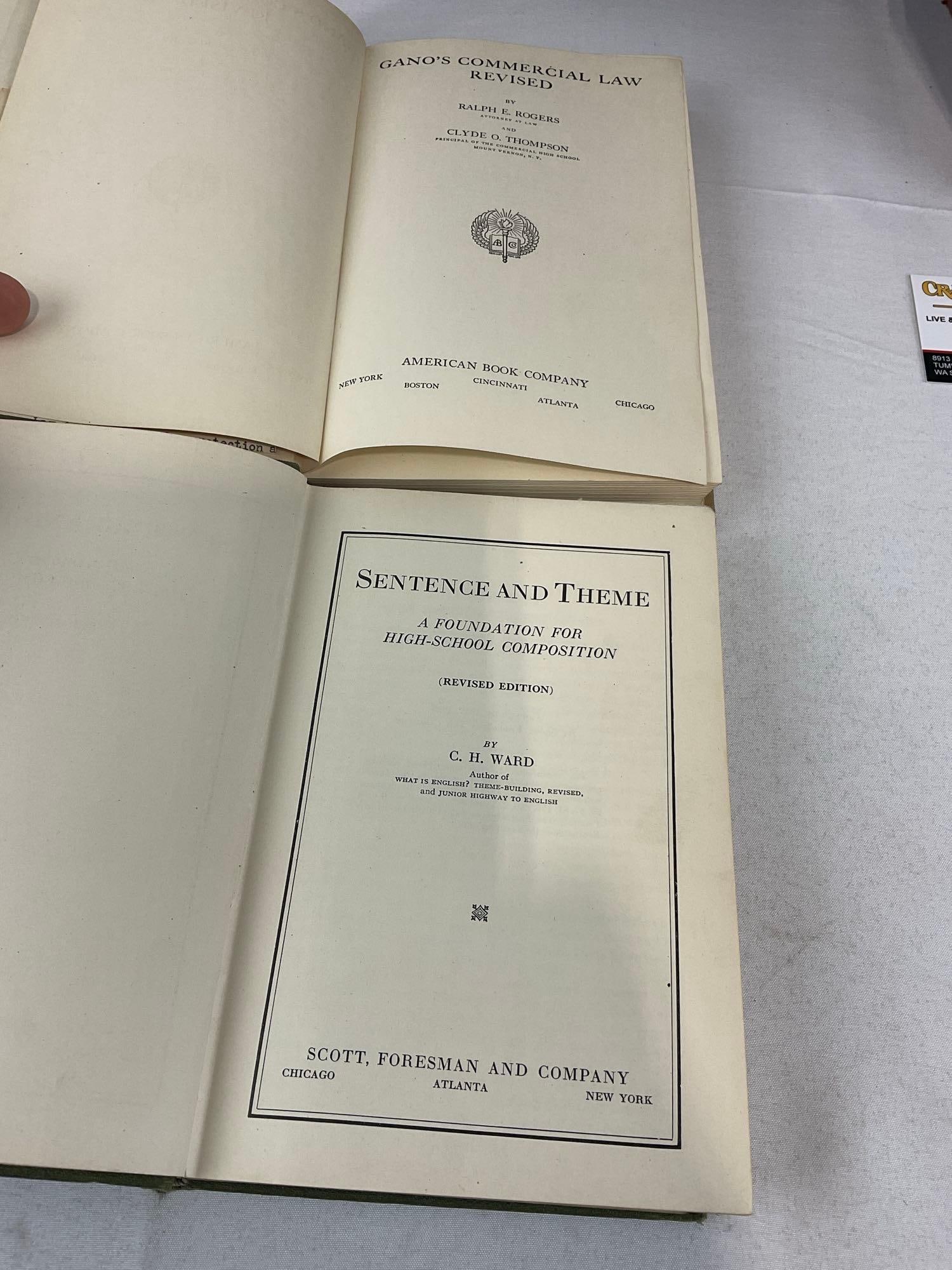 Variety of Early 20th Century Books mostly 1940s, Law, Education, English/Grammar, & more - 6