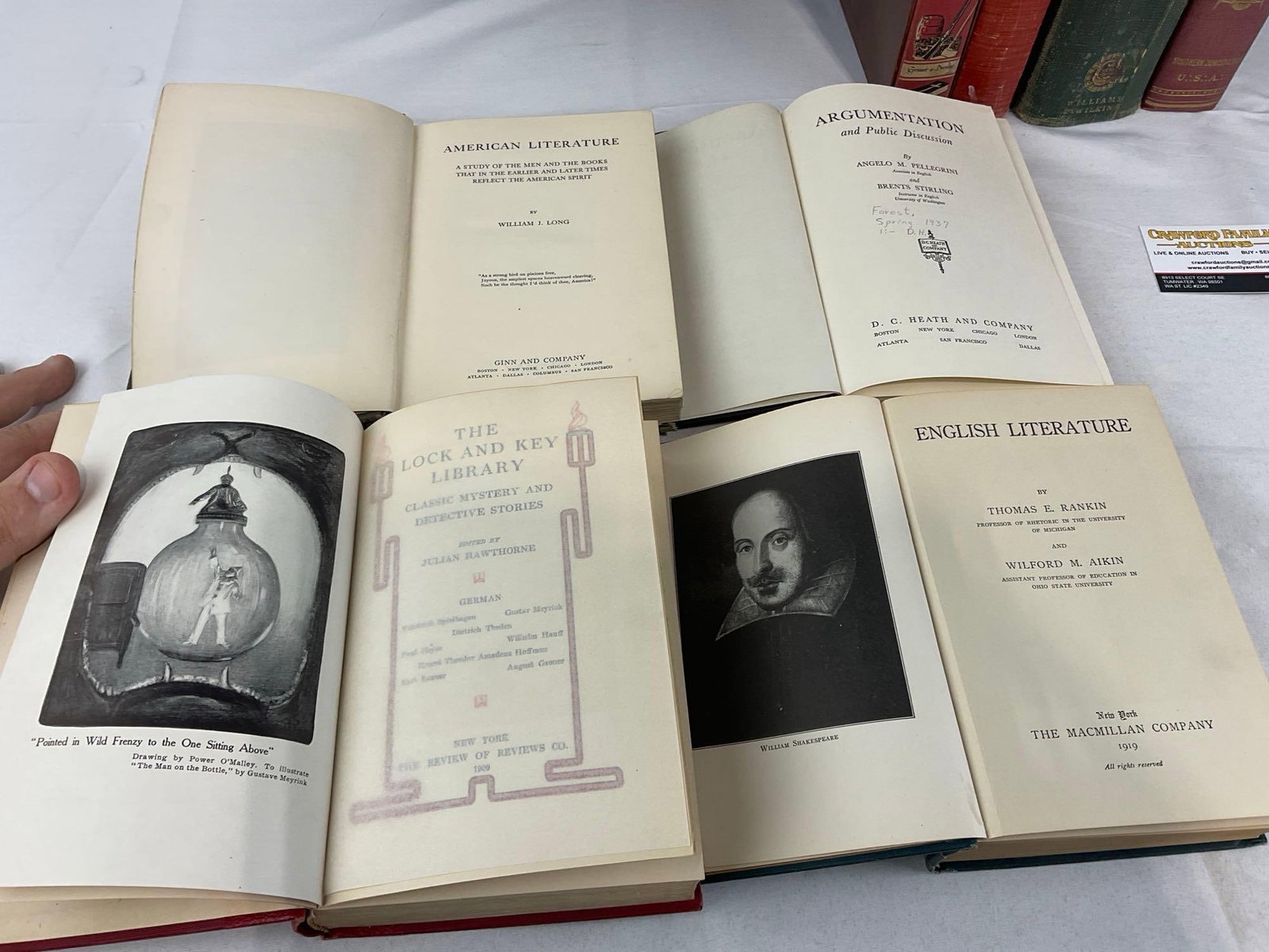 Variety of Early 20th Century Books, Swiss Family Robinson, Literature Books, 3 Worn Small Novels - 4