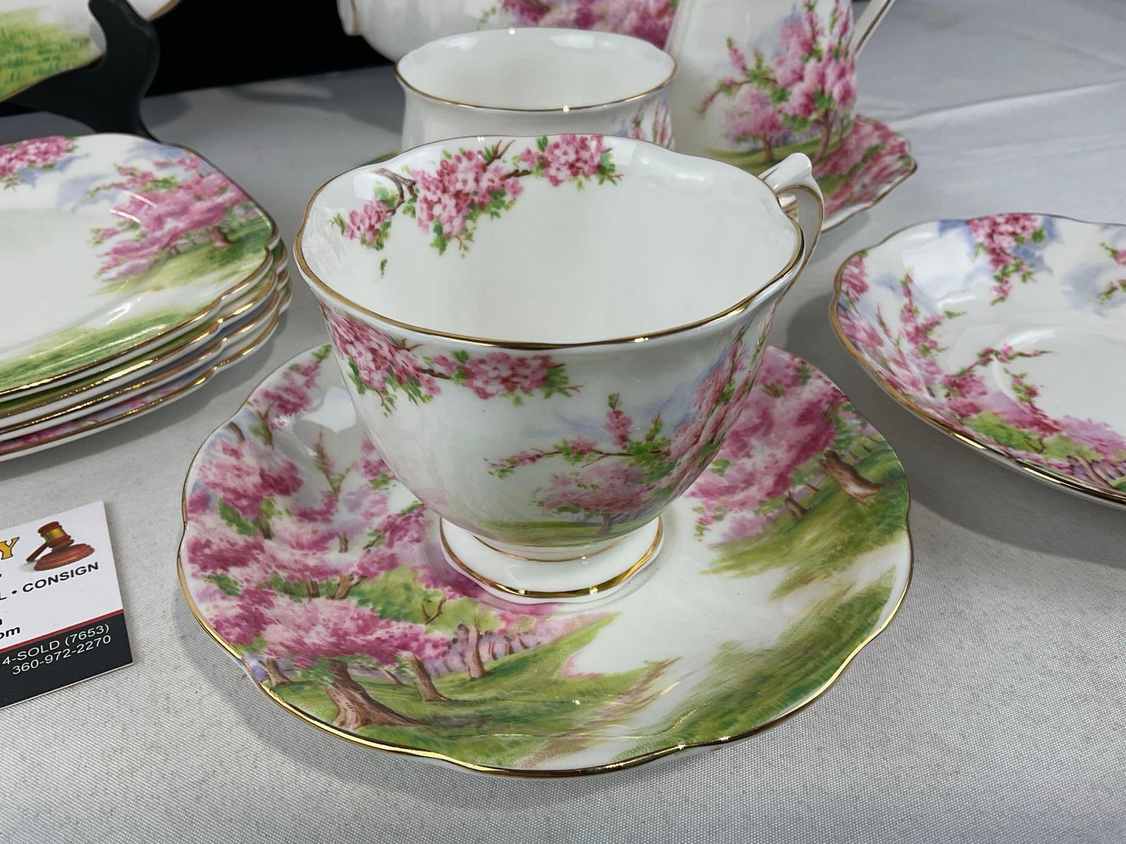 Royal Albert Bone China Blossom Time Pattern, 12 pieces, Lovely Flowering Tree Scene Design - 2