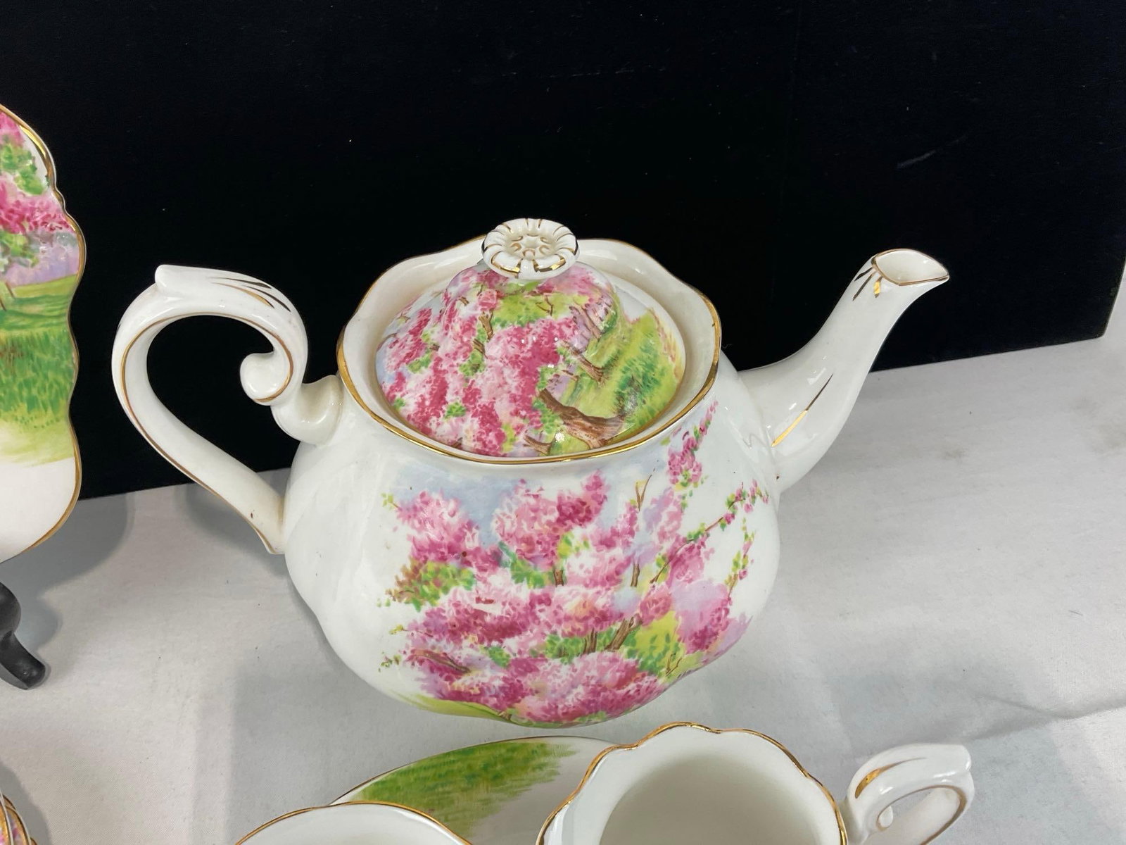 Royal Albert Bone China Blossom Time Pattern, 12 pieces, Lovely Flowering Tree Scene Design - 4