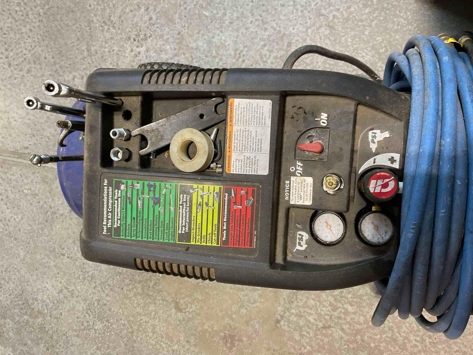 Campbell Hausfeld 5 HP Air Compressor Model WL650102AJ. Working Last Season. See pics. - 4