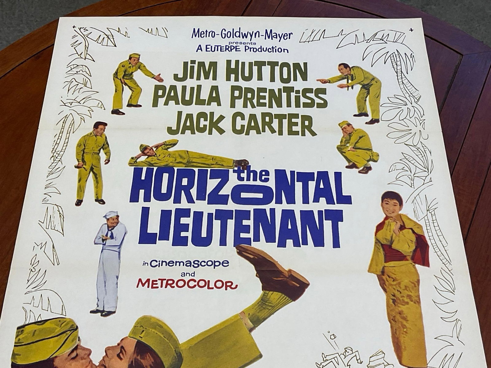 Vintage One Sheet Movie Poster 1962 Horizontal Lieutenant, Jim Hutton, Paula Prentiss, & Jack Car... - 2