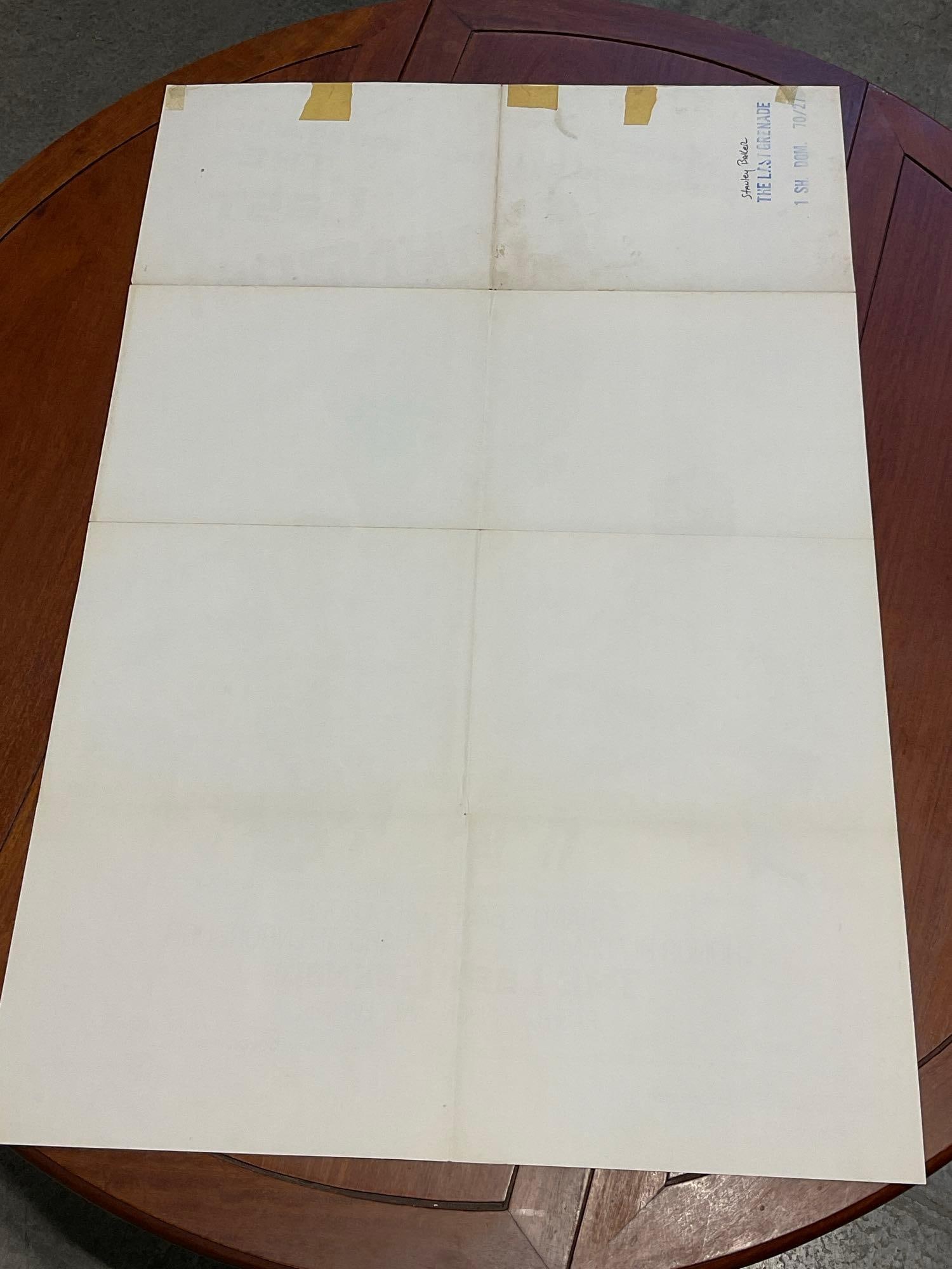 Vintage One Sheet Movie Poster, 1969 The Last Grenade, Mercenaries stylized on white background - 4