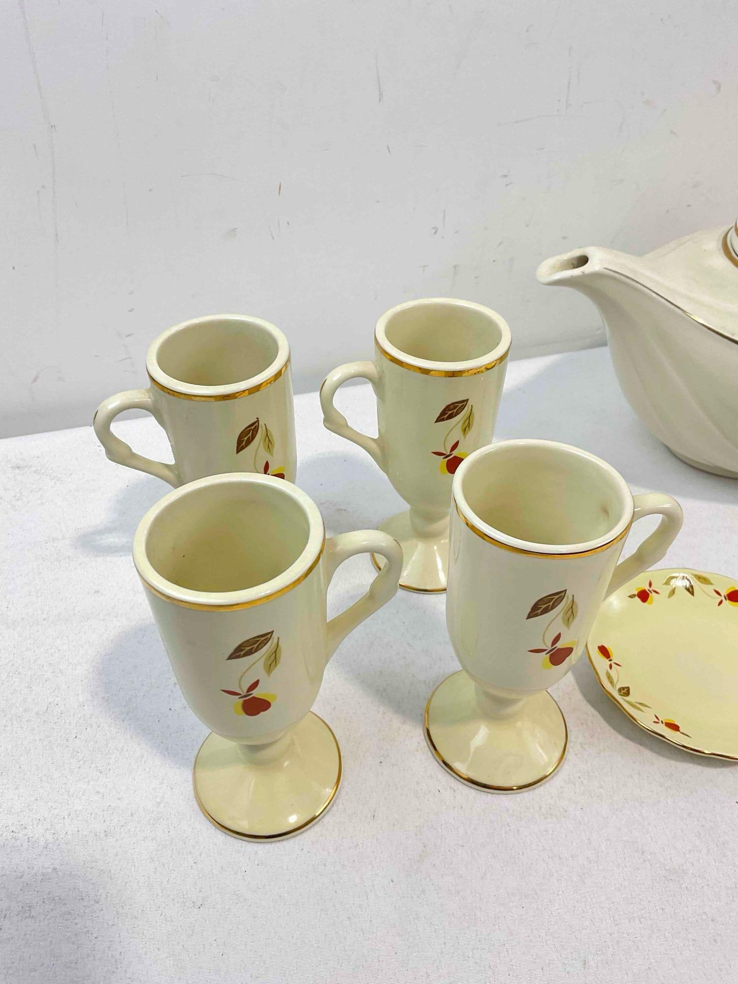 10 pcs Ceramic Assortment w/ Hall China's Autumn Leaves Pattern, incl. Cups, Saucers & More. - 3