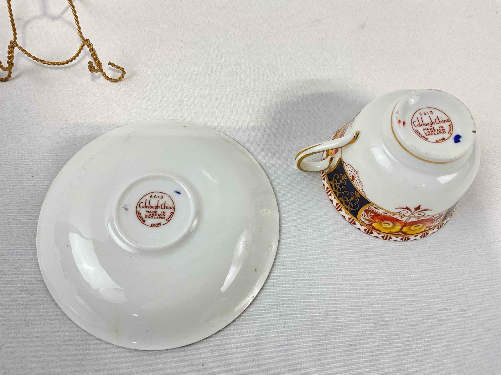 4 pcs Vintage Ceramic Cups & Saucers, incl. Rosenthal & Paragon w/ 3 pcs Wire Frames. - 7