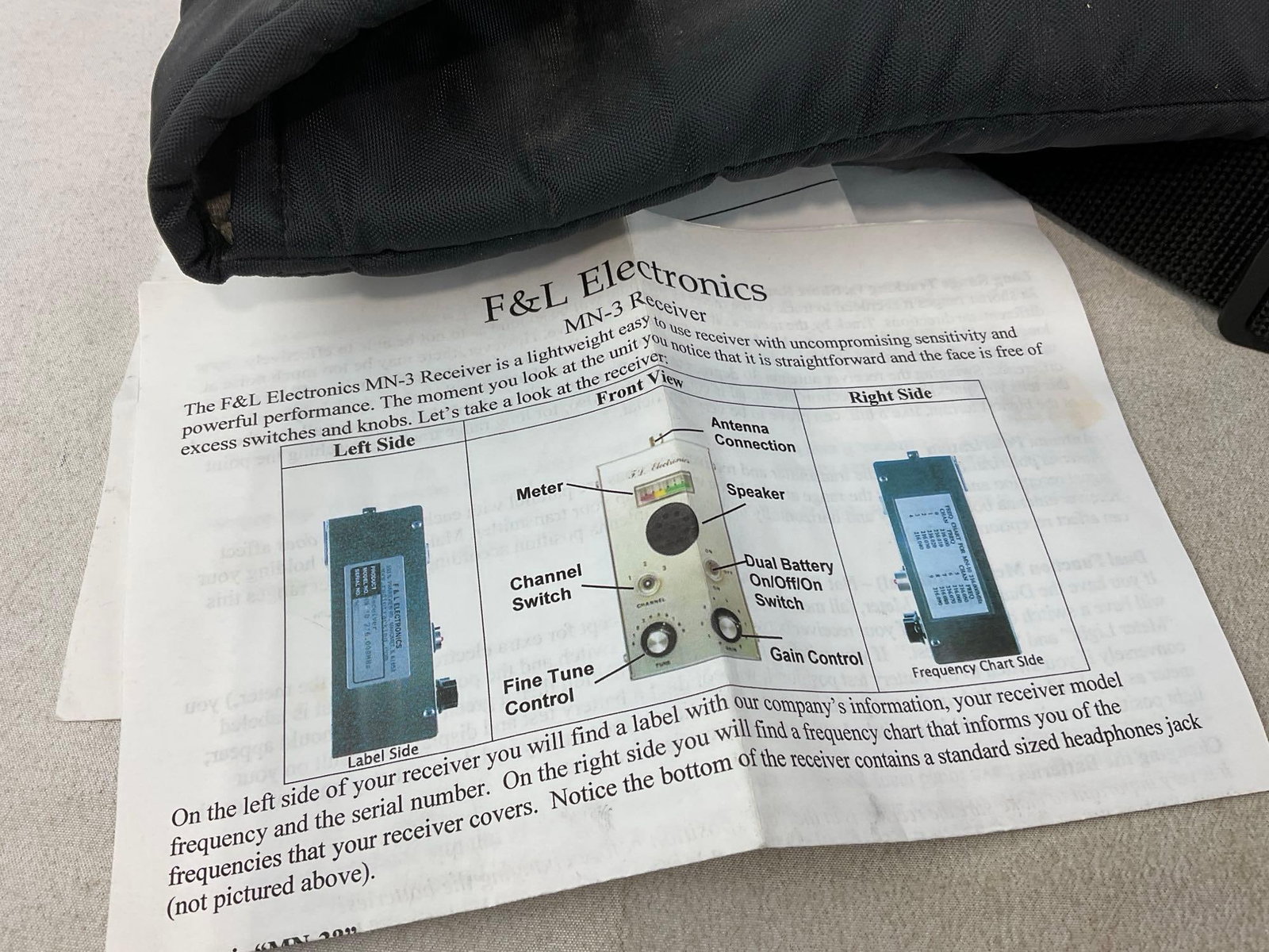 F&L Electronics MN-3 Receiver, & antenna, w/case - 2
