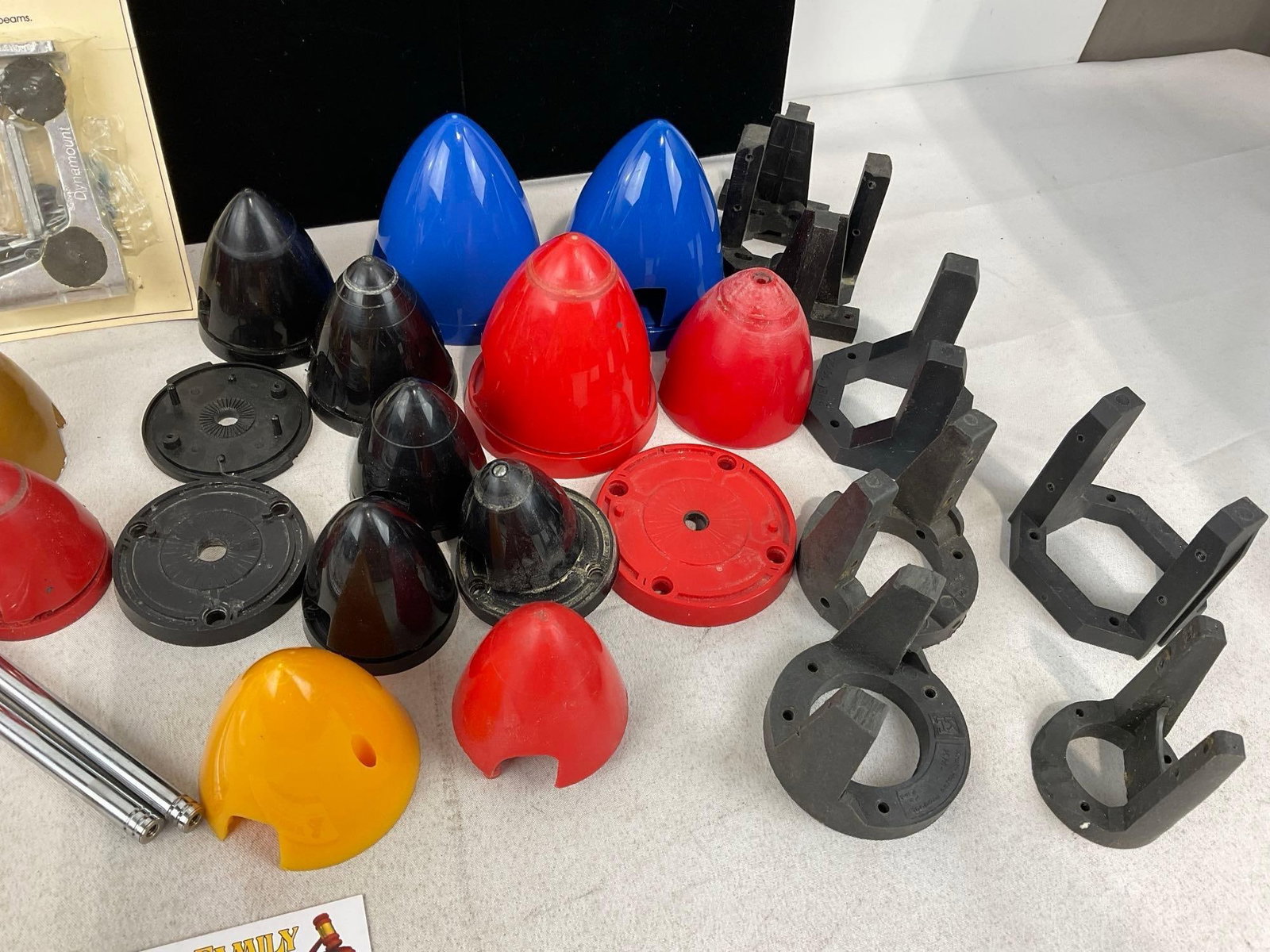 Collection of RC Airplane Propeller Spinner Nose Cones, Back Plates, Engine Braces & more - 3