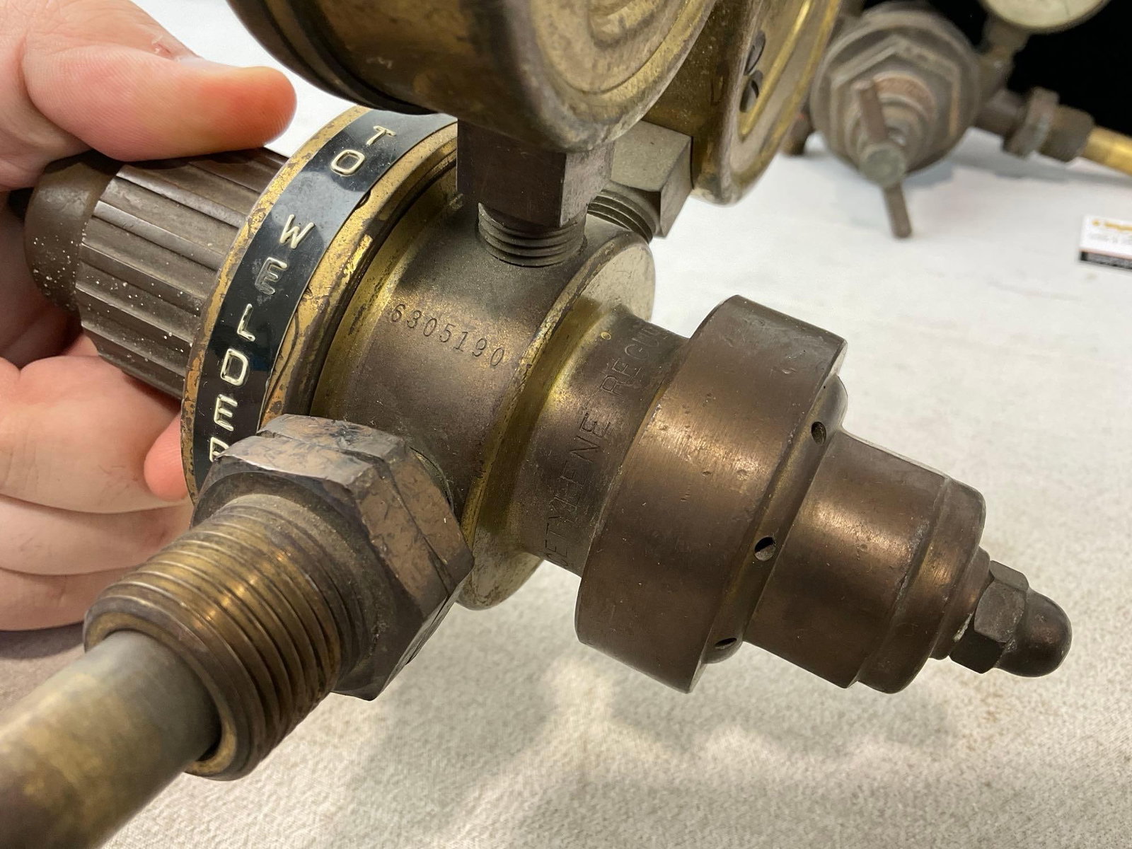 Pair of Cast Iron & Brass Valves, 2x National, Oxygen/Acetylene Gauges - 3