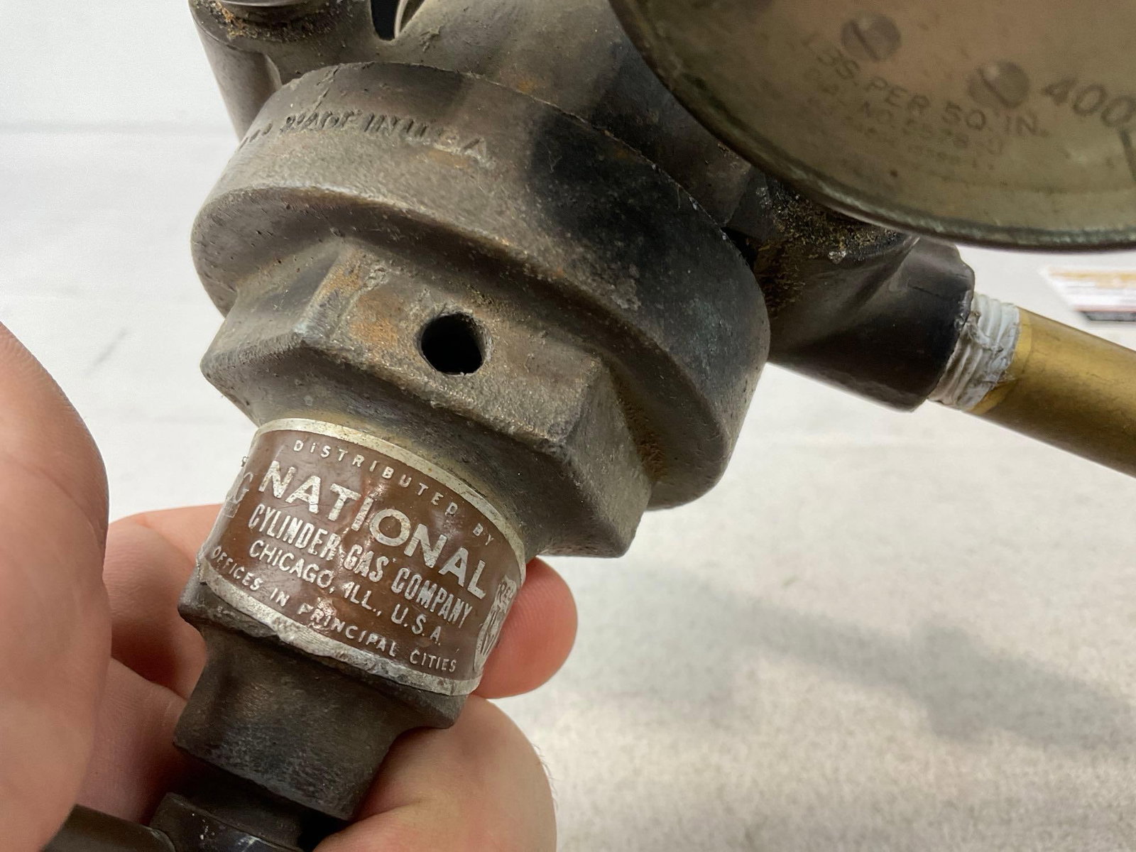 Pair of Cast Iron & Brass Valves, 2x National, Oxygen/Acetylene Gauges - 6