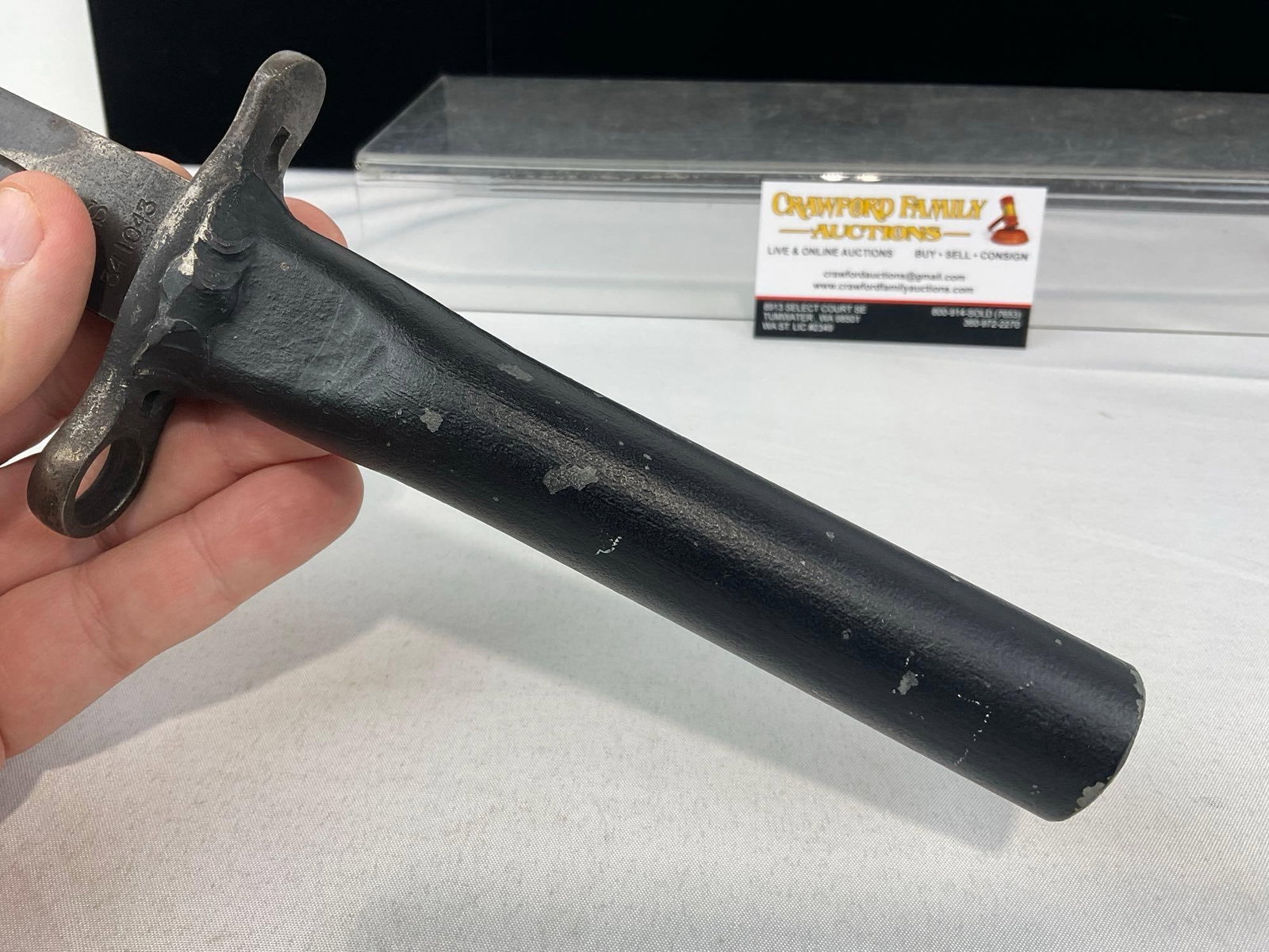 Rock Island Arsenal Bayonet, for the Springfield M1903, Replaced handle w/pipe, 16 inch blade - 6
