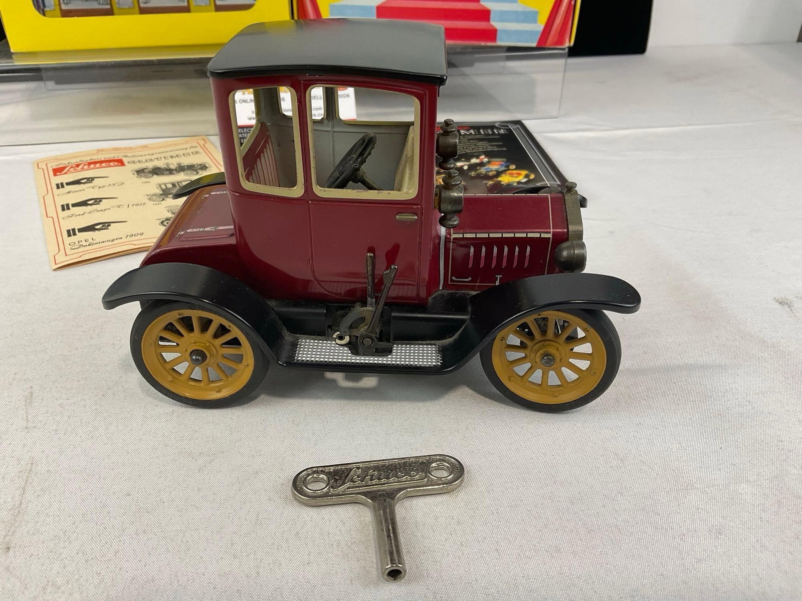 Vintage Schuco Radio 1227 Ford Coupe T 1917, Diecast Car, w/Key, Original cardboard box - 2