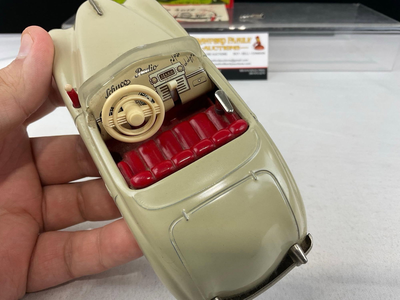 Vintage Schuco Radio 4012 made in Germany, Diecast Car, w/Key, Original cardboard box - 3