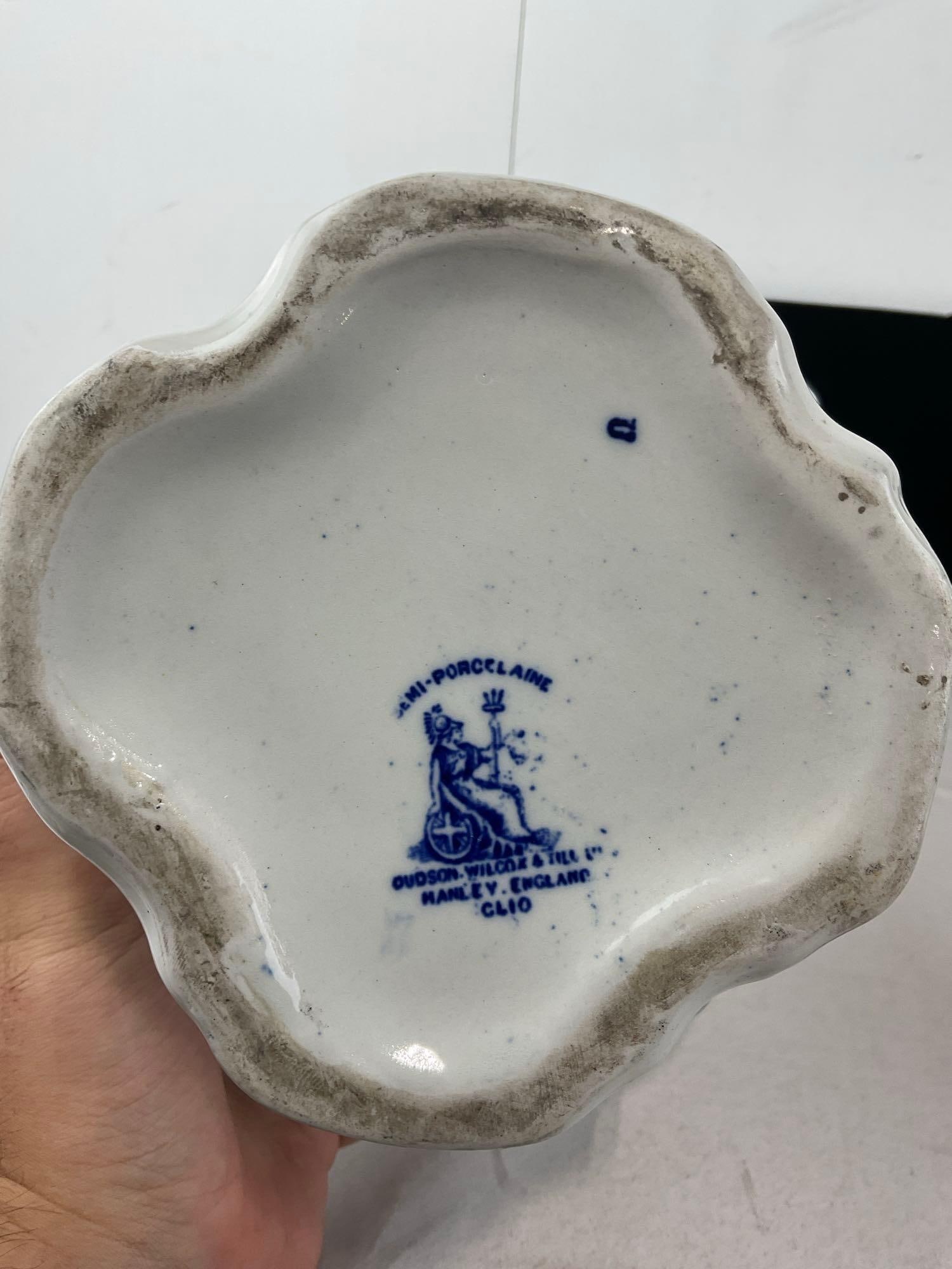 Antique Blue & White English Ironstone Dudson, Wilcox & Till LTD Pitcher & Basin - 8