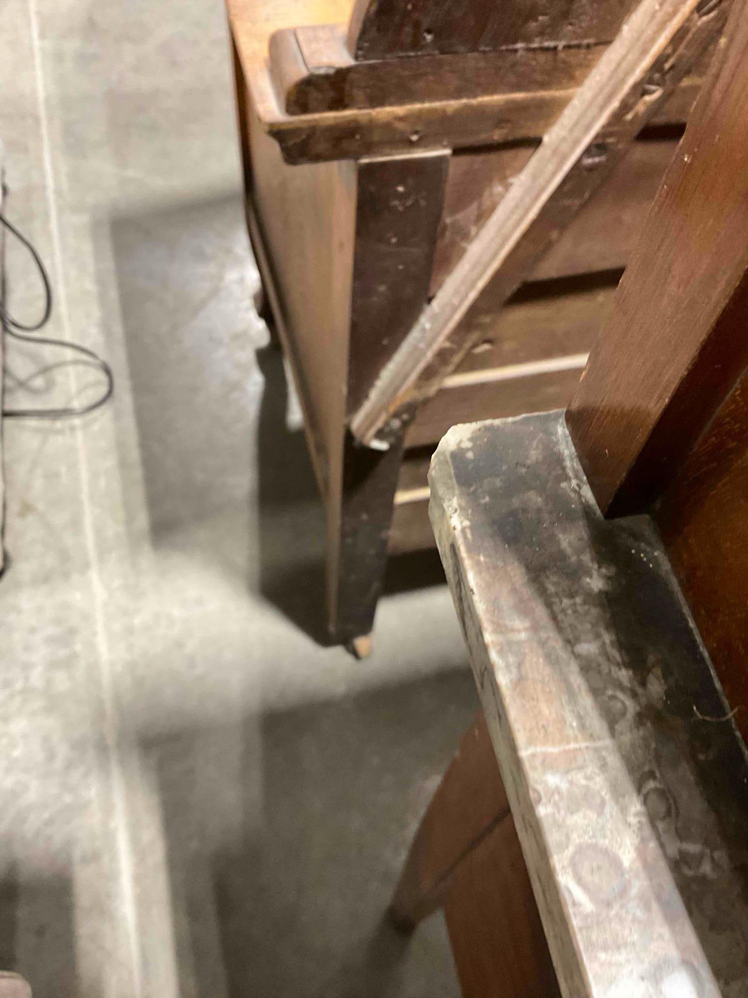 Antique Handsome Mahogany? Wood Wash Stand w/ Gray Marble Stone Counter & Backsplash. - 9